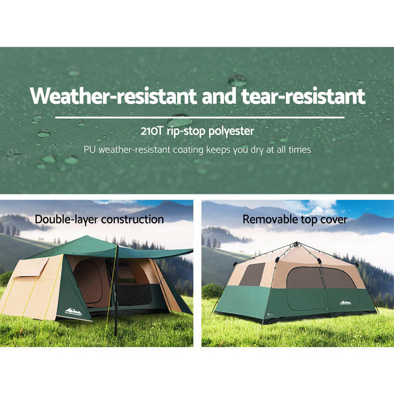 Instant Up Camping Tent 8 Person Pop Up Tents Family Hiking Dome Camp - Weisshorn