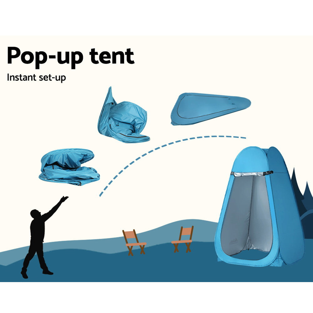 Shower Tent – Camping Outdoor Privacy Haven in Blue