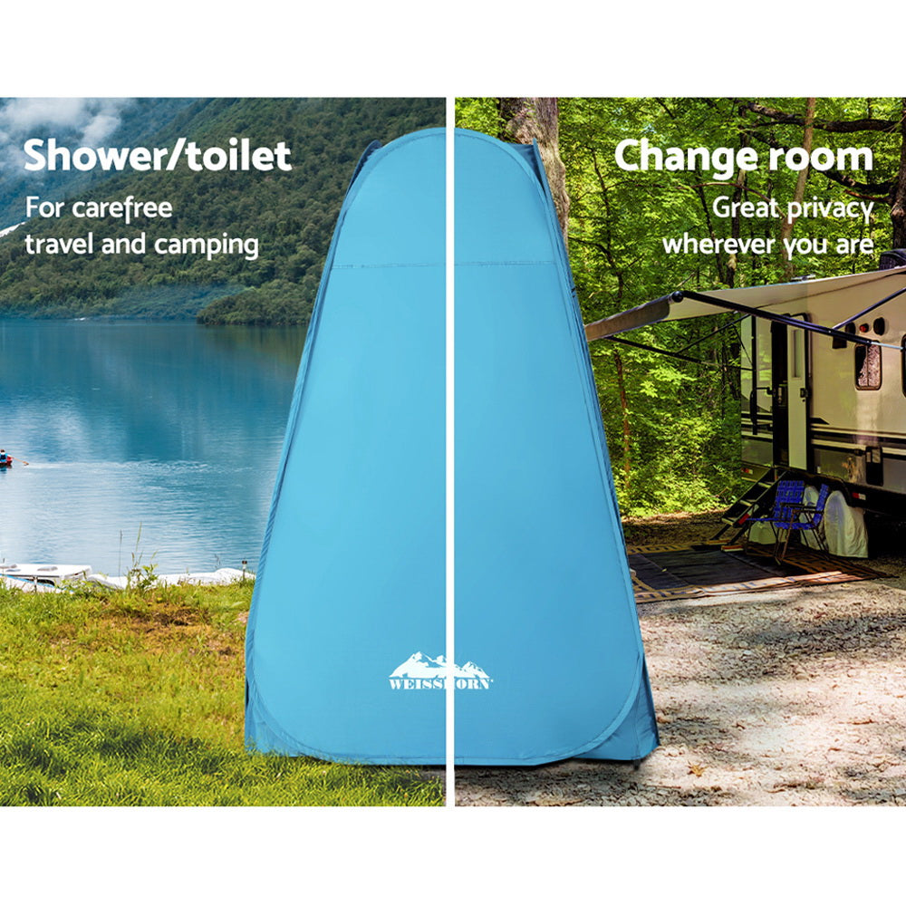 Pop Up Camping Shower Tent Outdoor Privacy Toilet Change Room Blue
