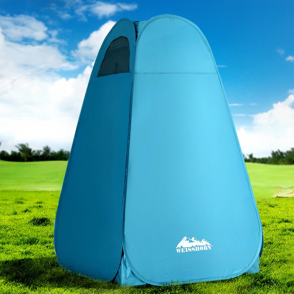 Pop Up Camping Shower Tent Outdoor Privacy Toilet Change Room Blue