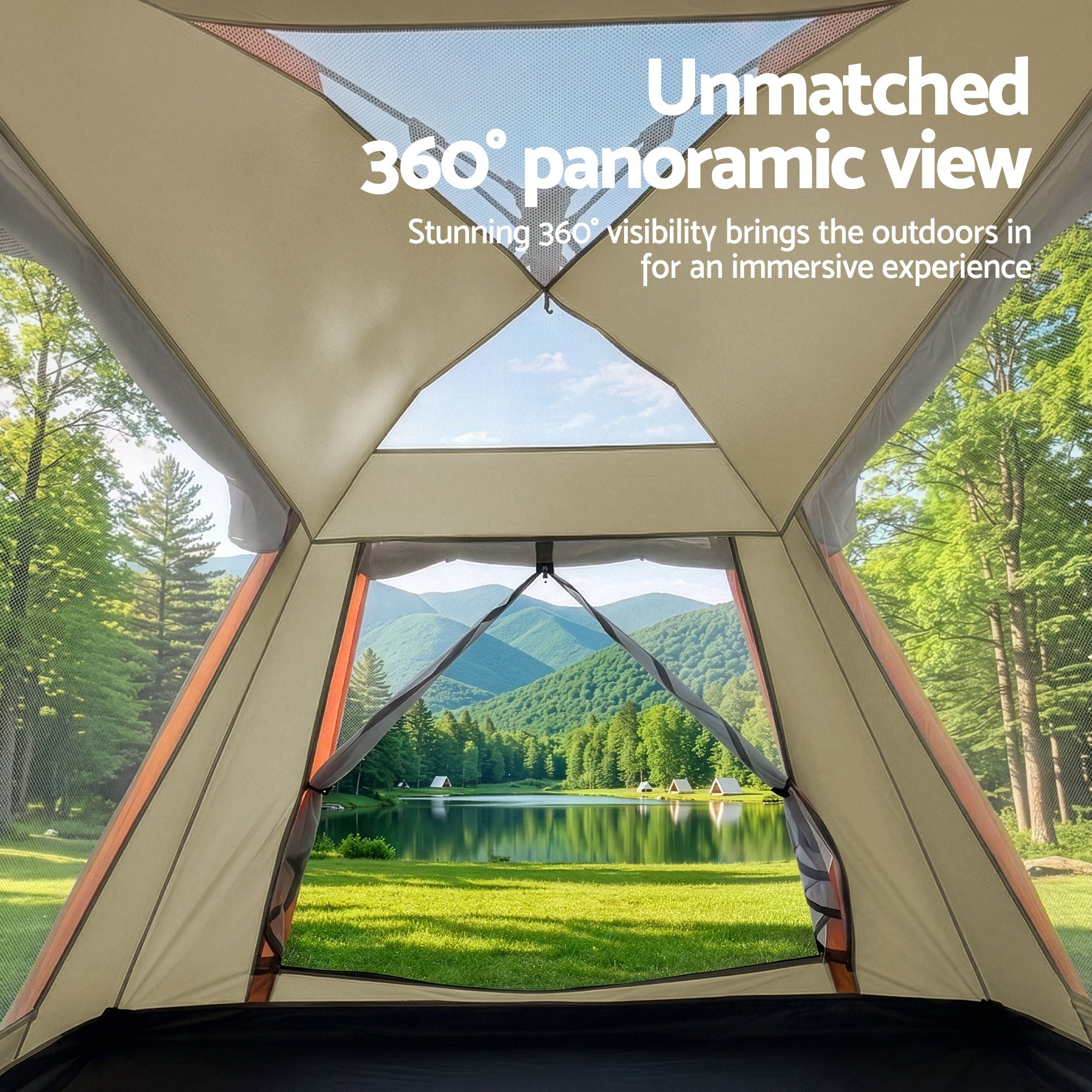 Pop Up Camping Tent 3-4 Person Instant Setup Waterproof Outdoor