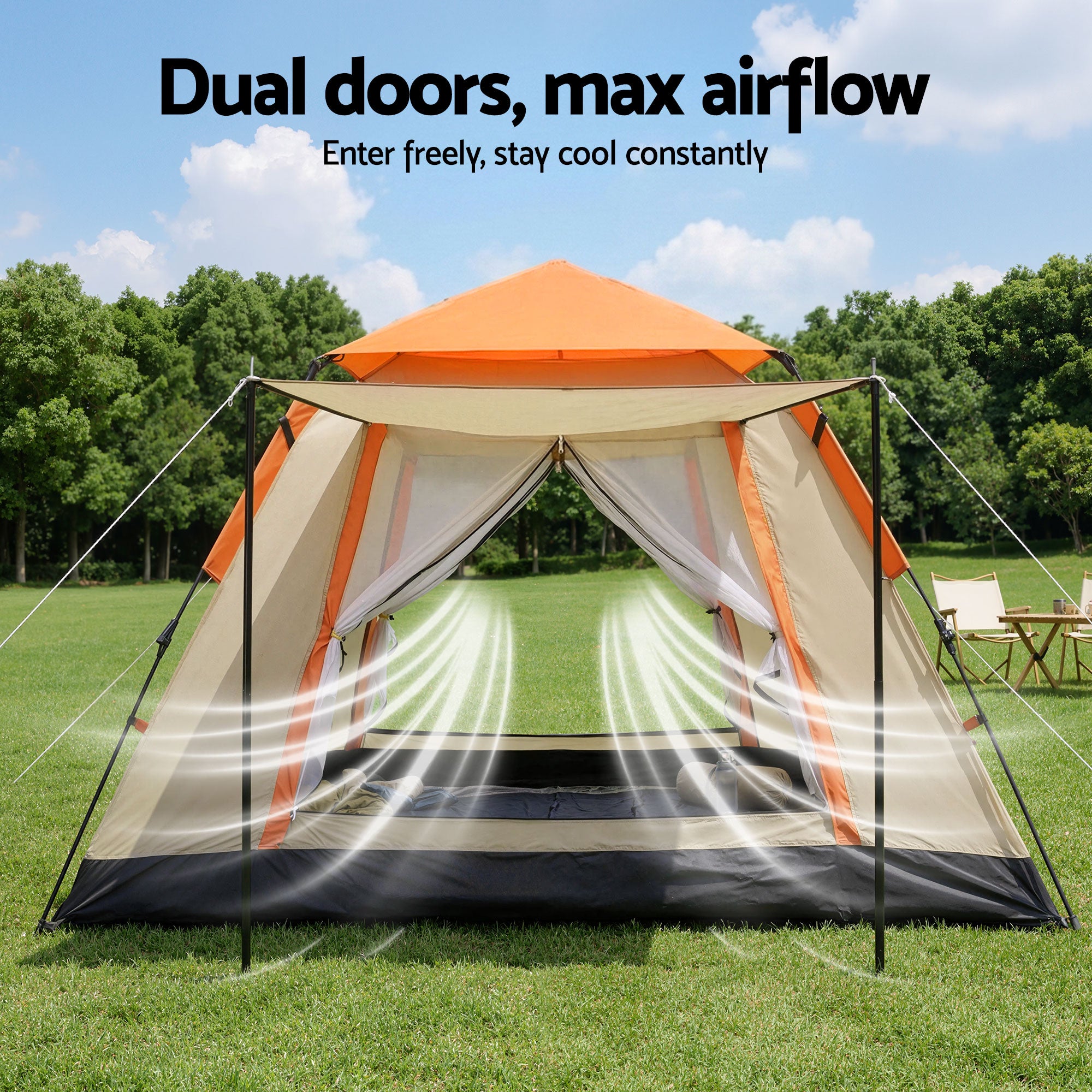 Pop Up Camping Tent 3-4 Person Instant Setup Waterproof Outdoor