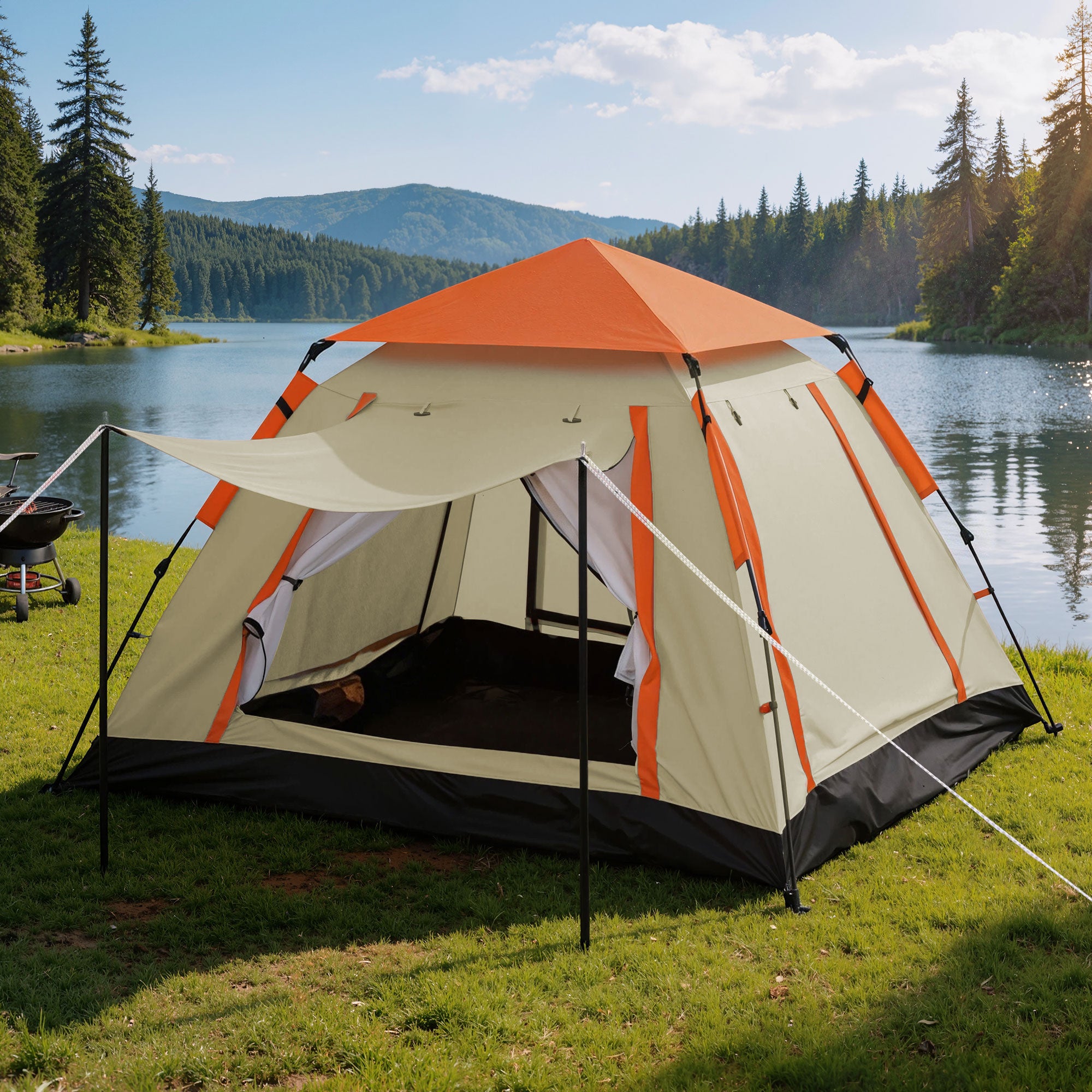 Pop Up Camping Tent 3-4 Person Instant Setup Waterproof Outdoor