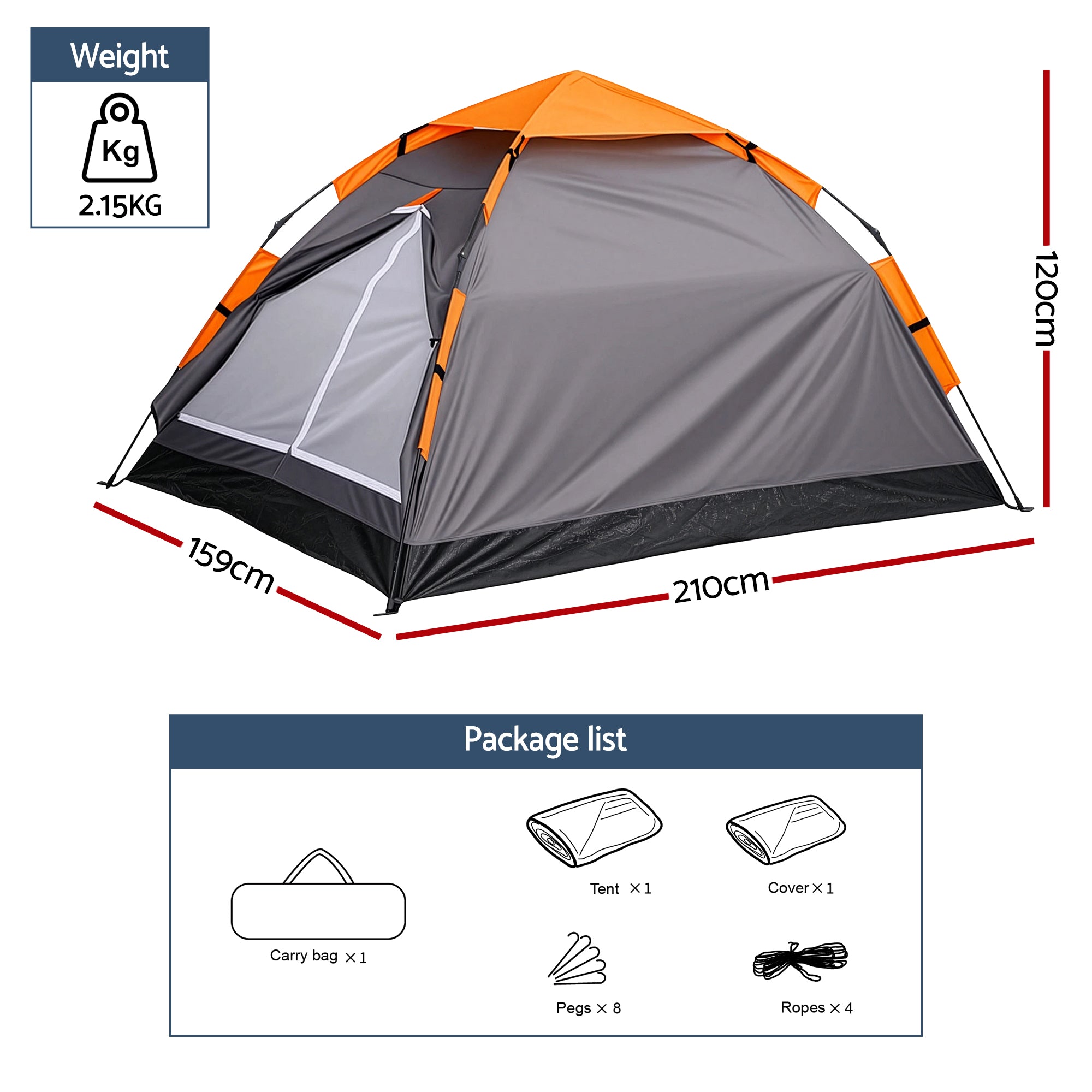 2-Person Instant Pop Up Camping Tent Waterproof Hiking Beach Gear