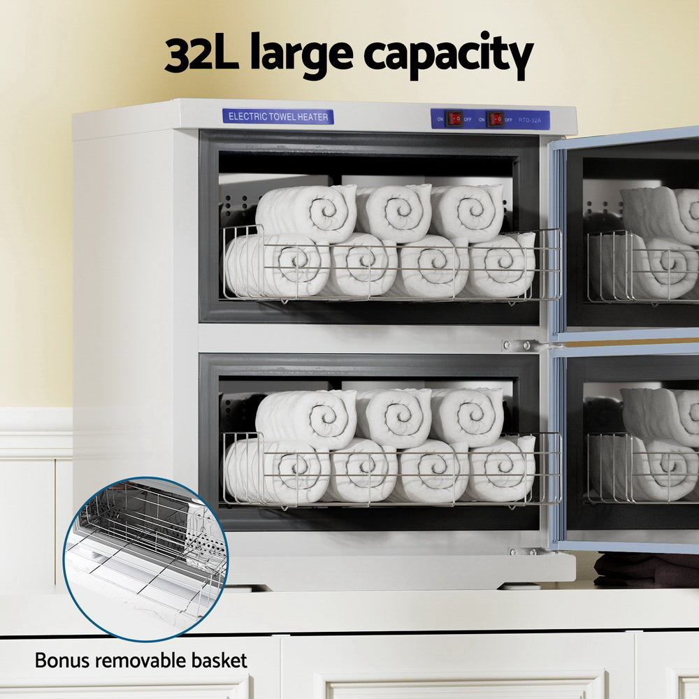 16L/23L/32L Towel Warmer UV Sterilizer Heater Cabinet Beauty Salon White