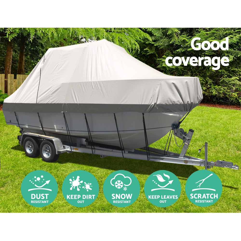 17-19Ft Boat Cover Trailerable Jumbo 600D Marine Heavy Duty
