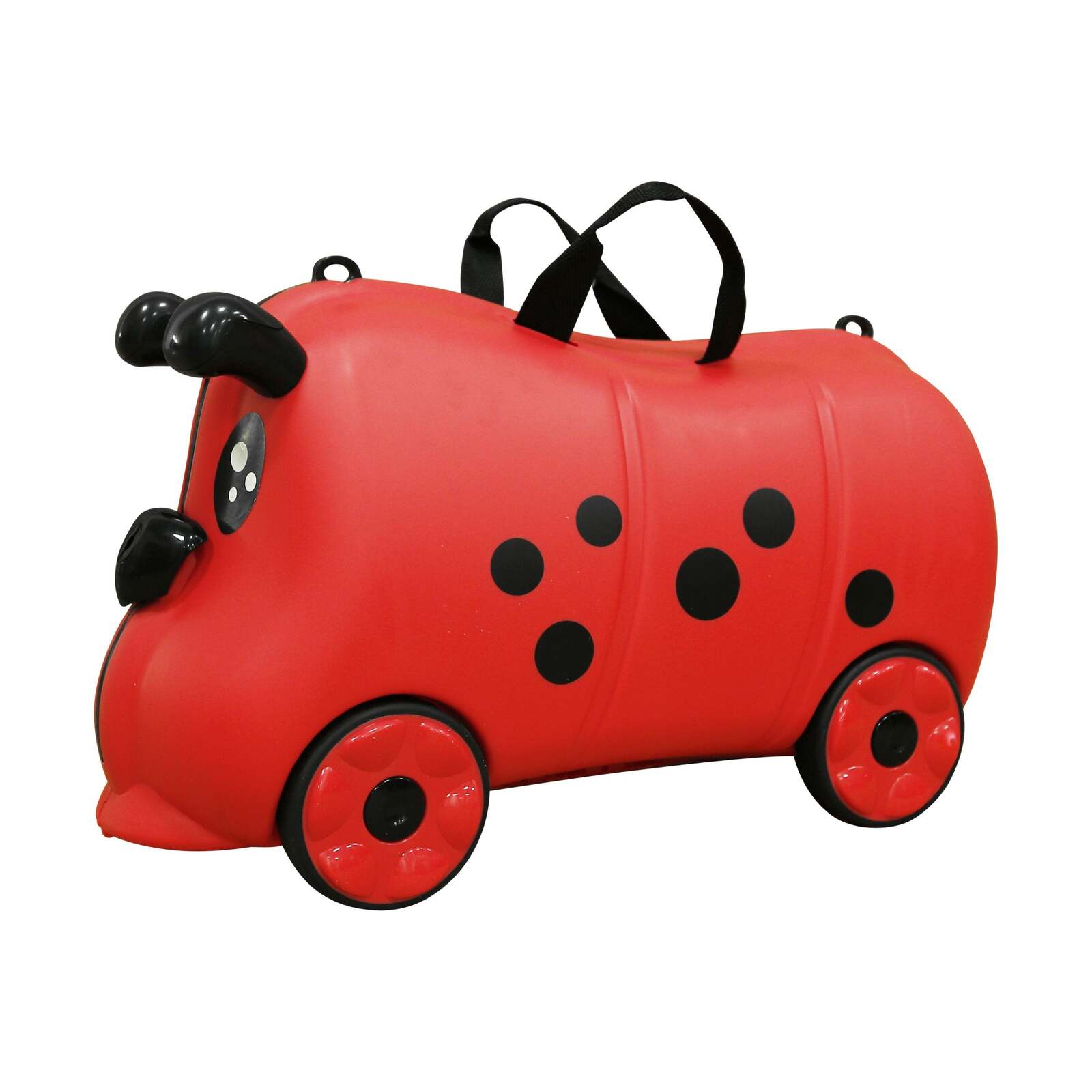 Kids/Children 18L Travel Cabin Luggage Trolley Ride On Wheel Suitcase Red/Black