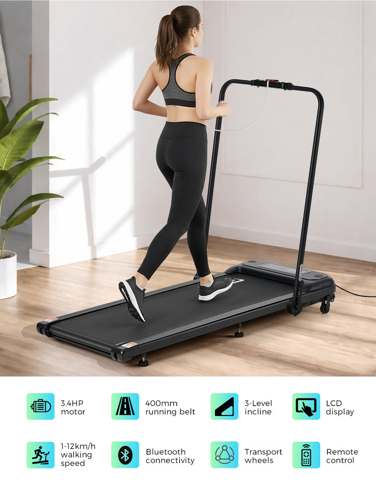 Finex Treadmill Electric Walking Pad 2-in-1 Foldable Compact Home Fitness