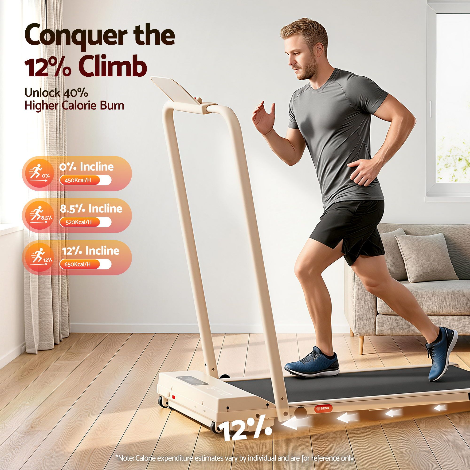 3-in-1 Walking Pad Treadmill 12% Incline Foldable | Simplede