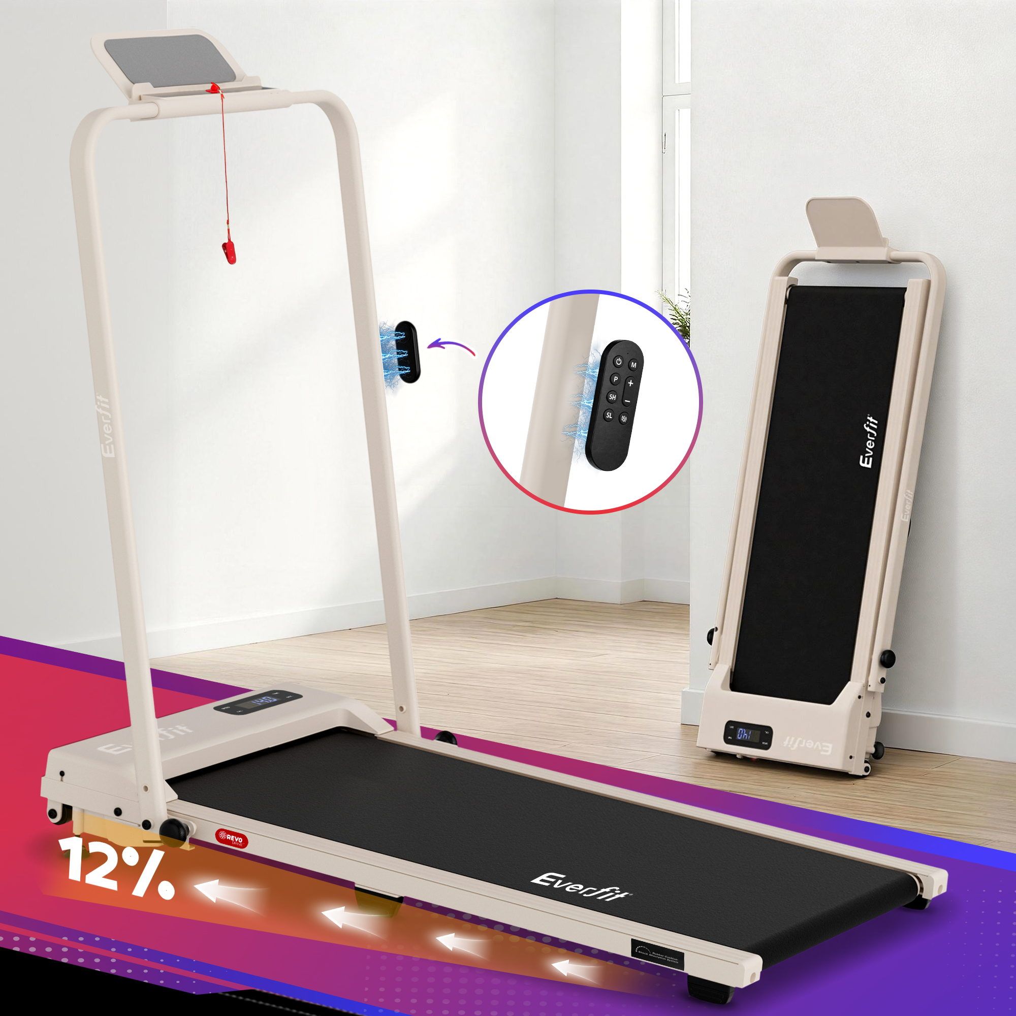 3-in-1 Walking Pad Treadmill 12% Incline Foldable | Simplede