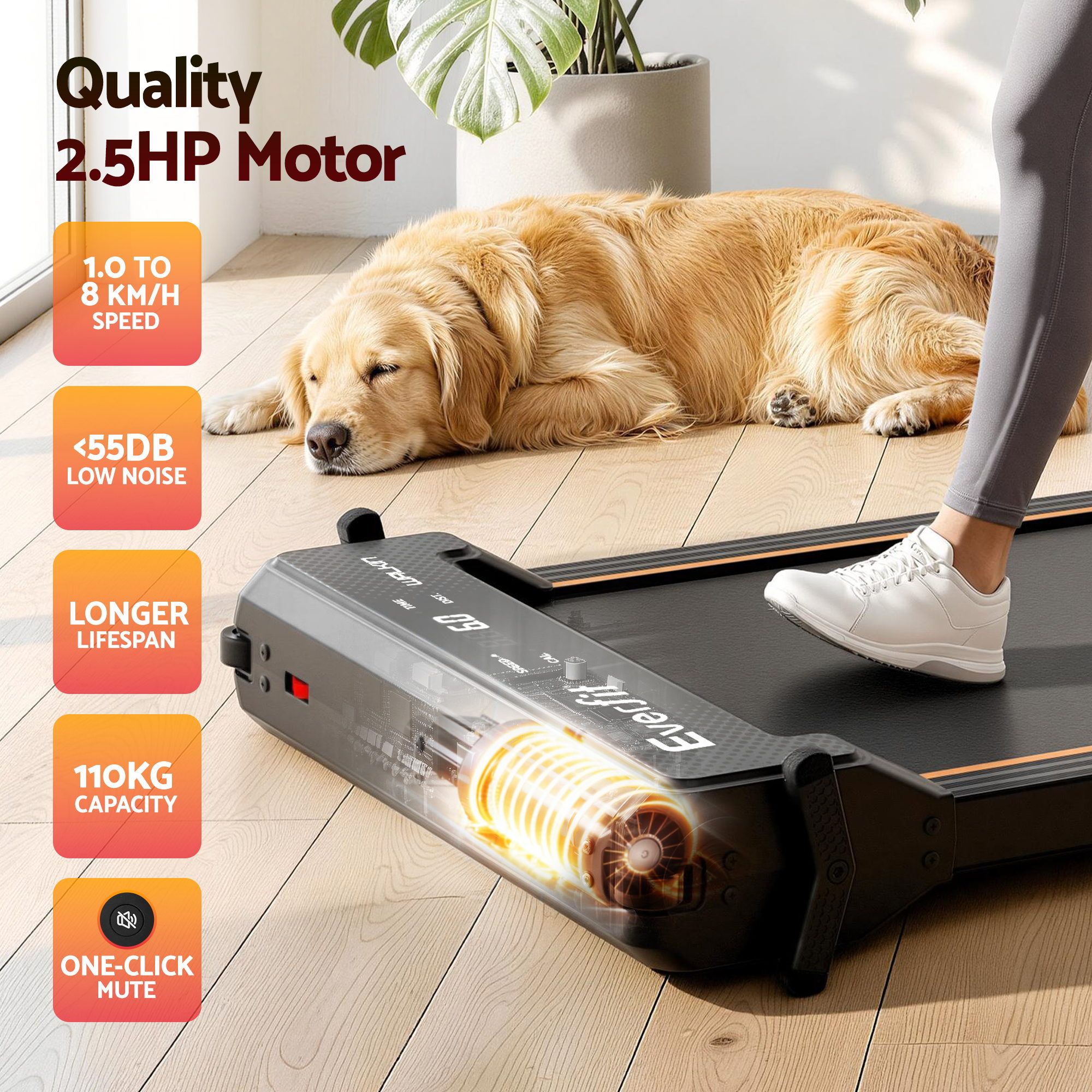 2-in-1 Walking Pad Treadmill Foot Massage | Simpledeals