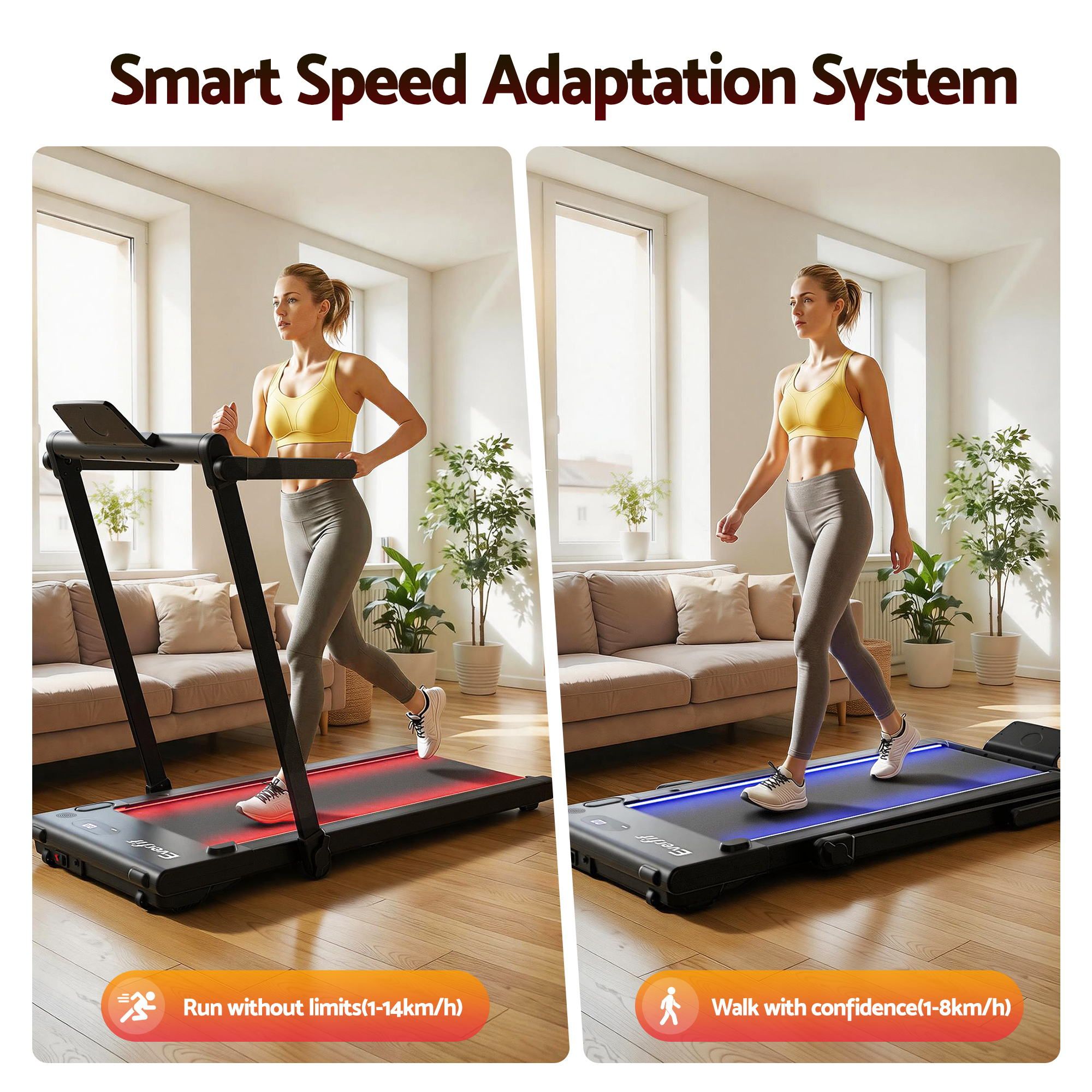 Foldable Walking Pad Treadmill LED 3-in-1 | Simpledeals