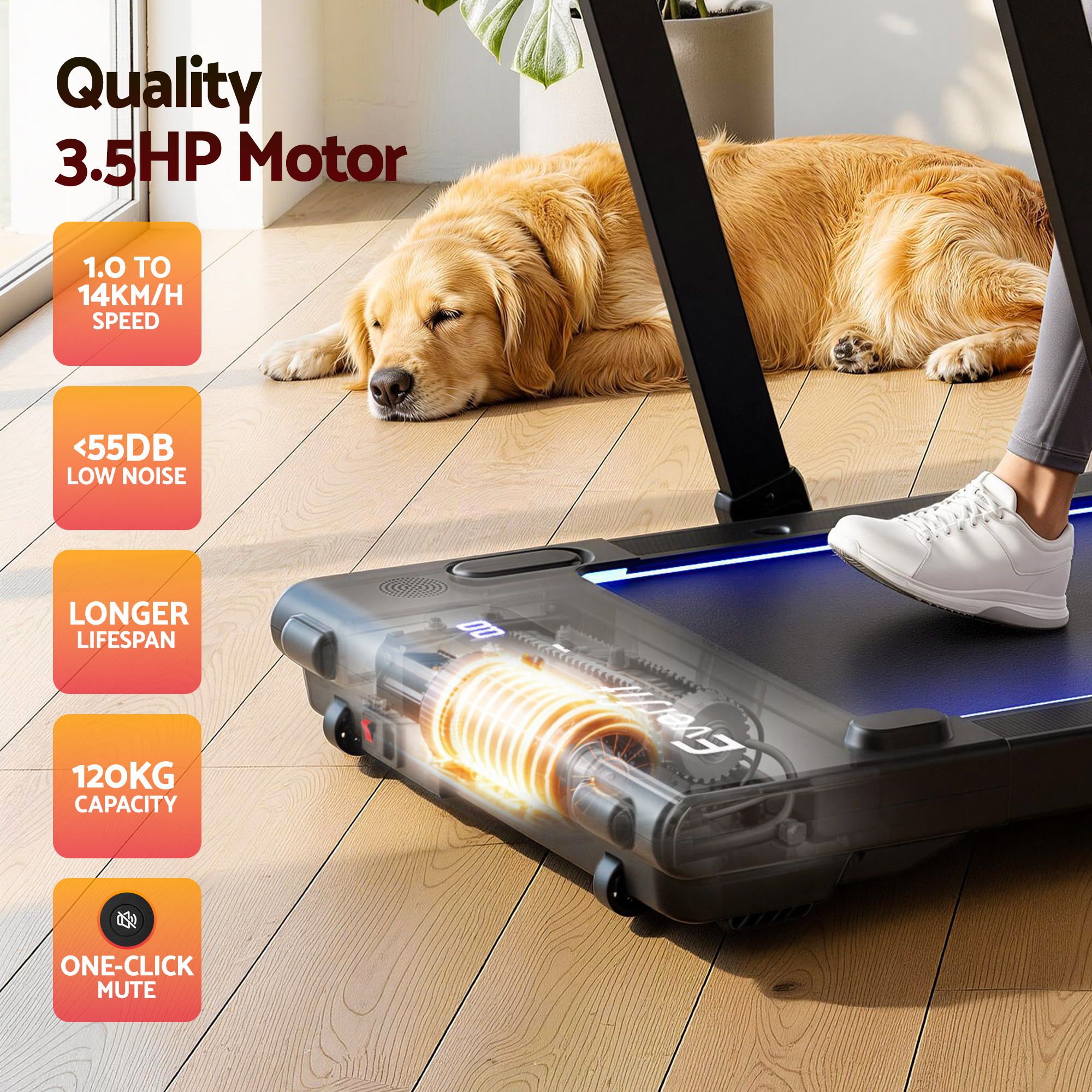 Foldable Walking Pad Treadmill LED 3-in-1 | Simpledeals