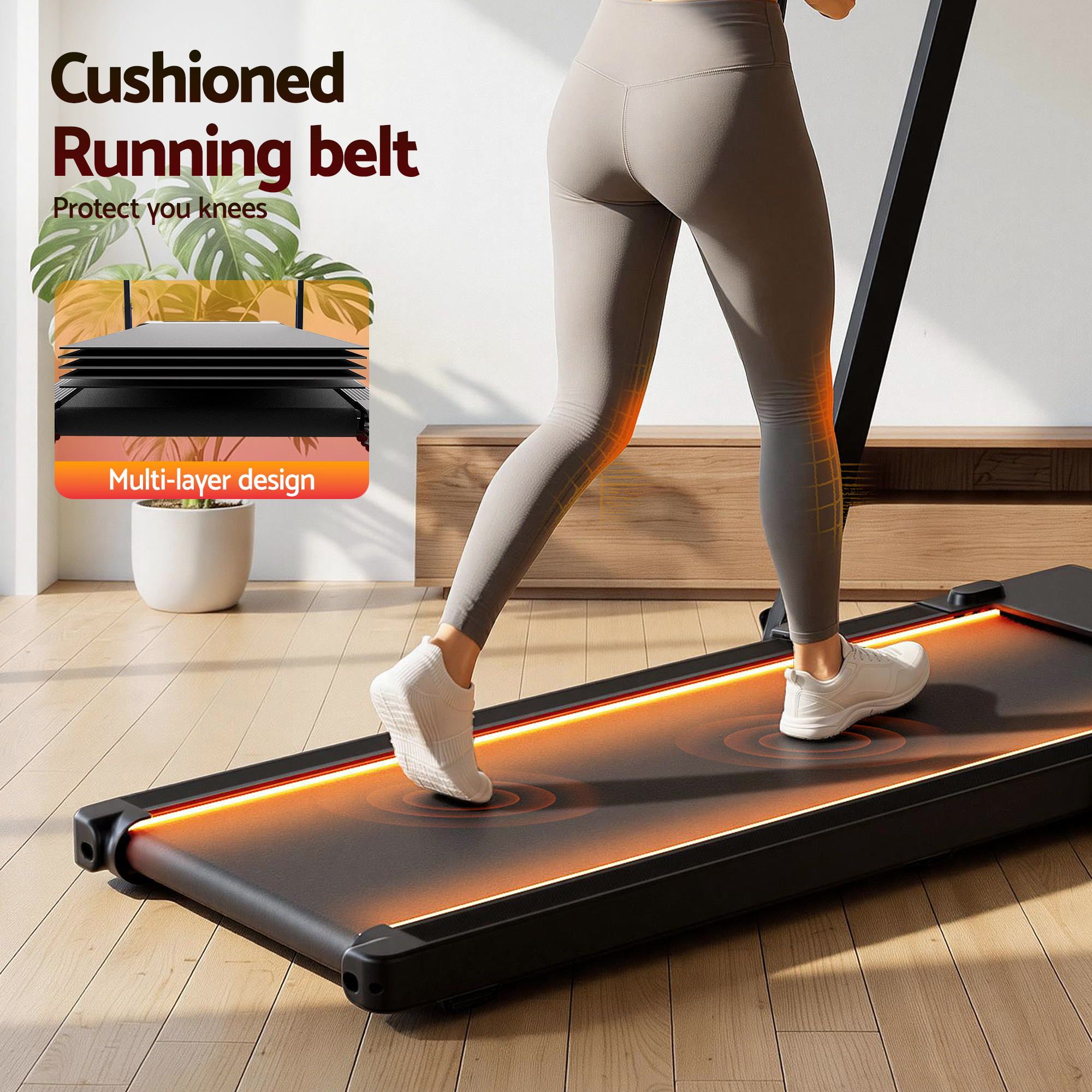 Foldable Walking Pad Treadmill LED 3-in-1 | Simpledeals