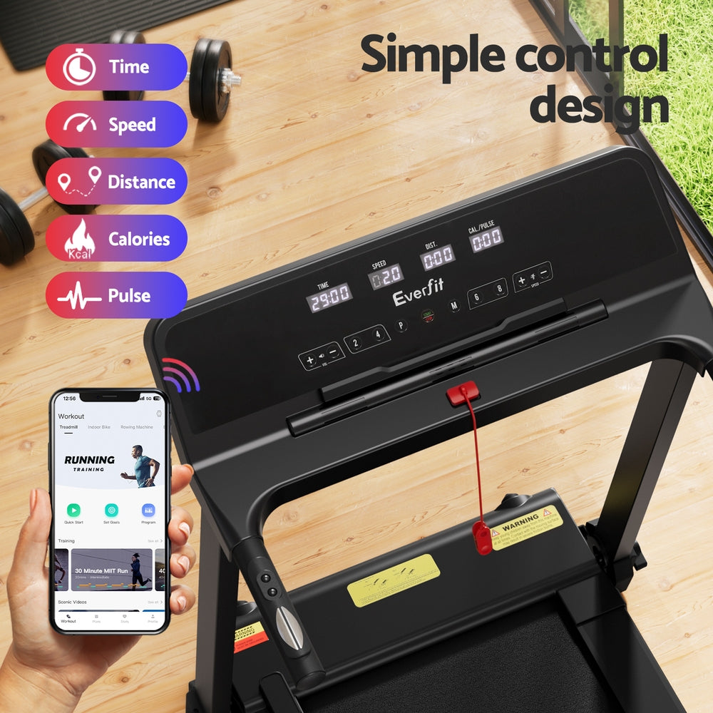 Treadmill Electric Home Gym Fitness Exercise Knob Foldable 420Mm Black