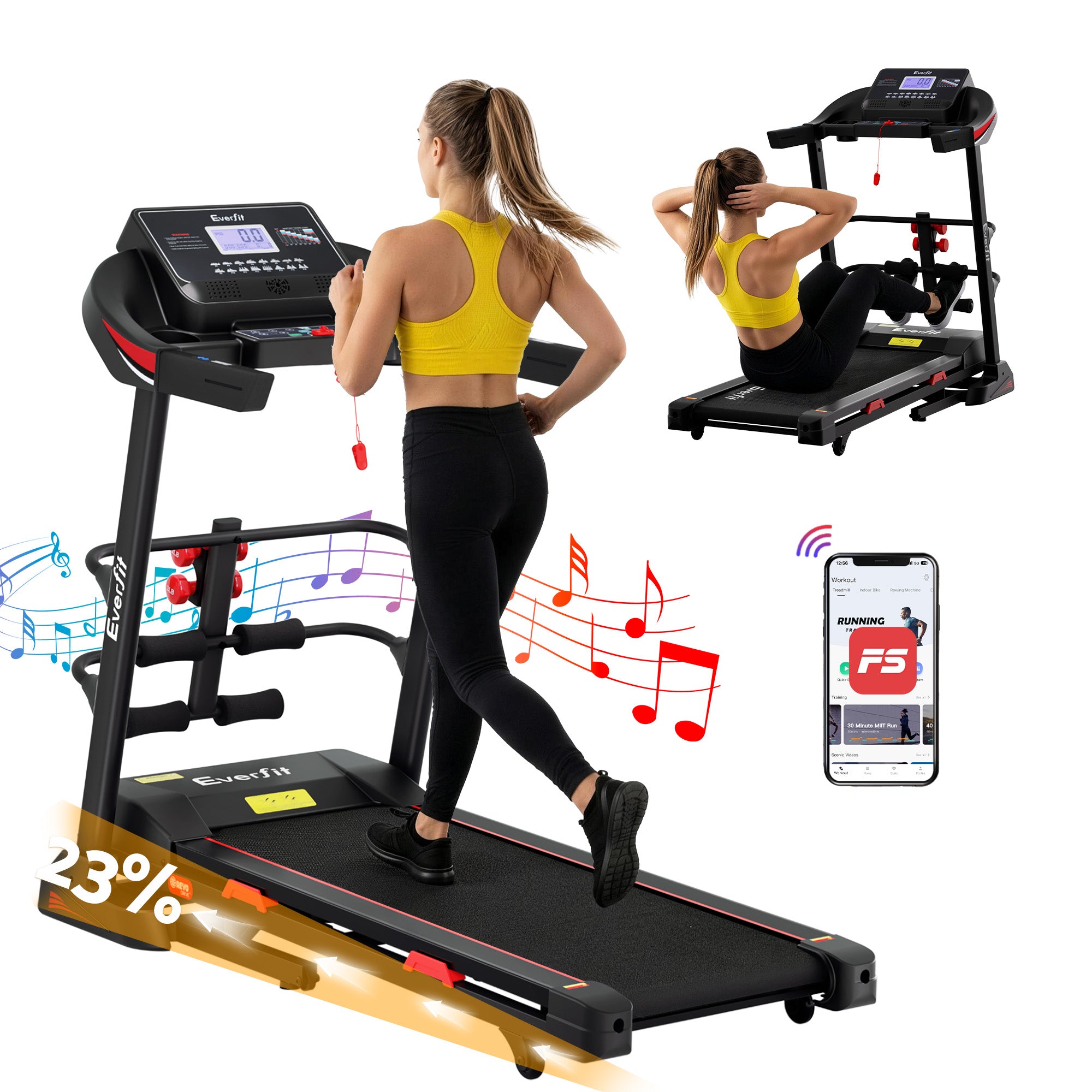Modern Electric Treadmill with Sit-Up Bar