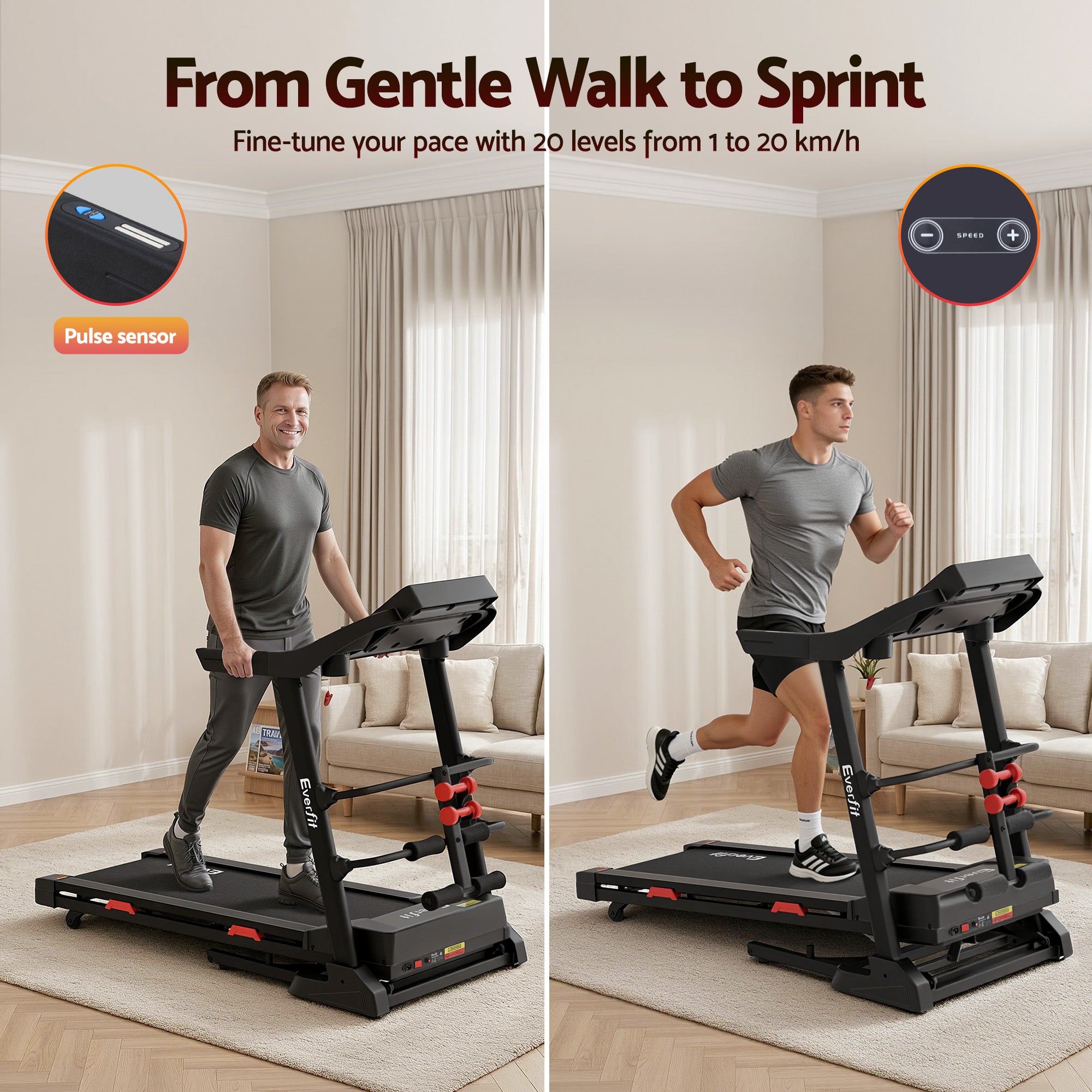 Modern Electric Treadmill with Sit-Up Bar