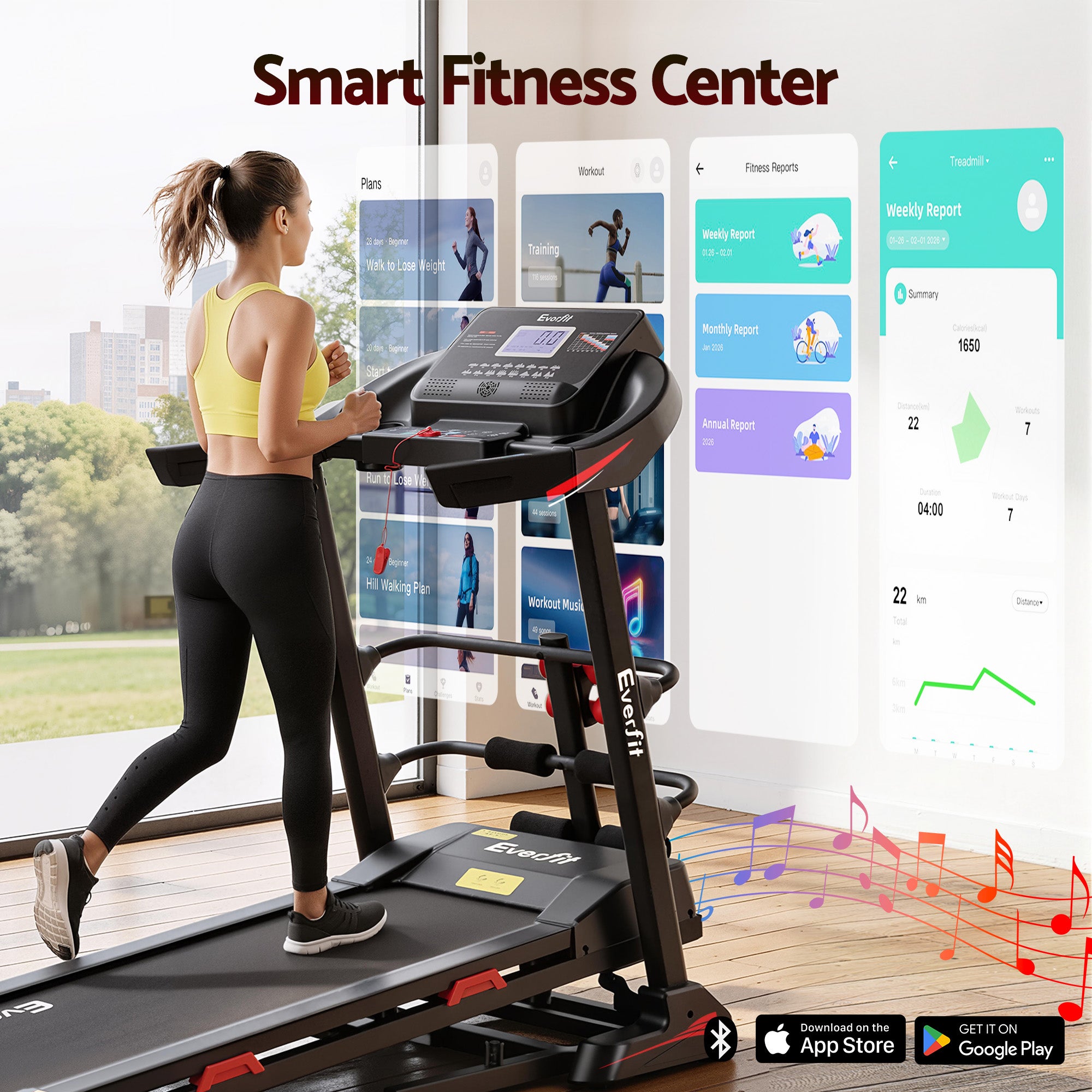 Modern Electric Treadmill with Sit-Up Bar