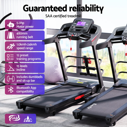 Treadmill Electric Home Gym Fitness Exercise Machine w/ Sit