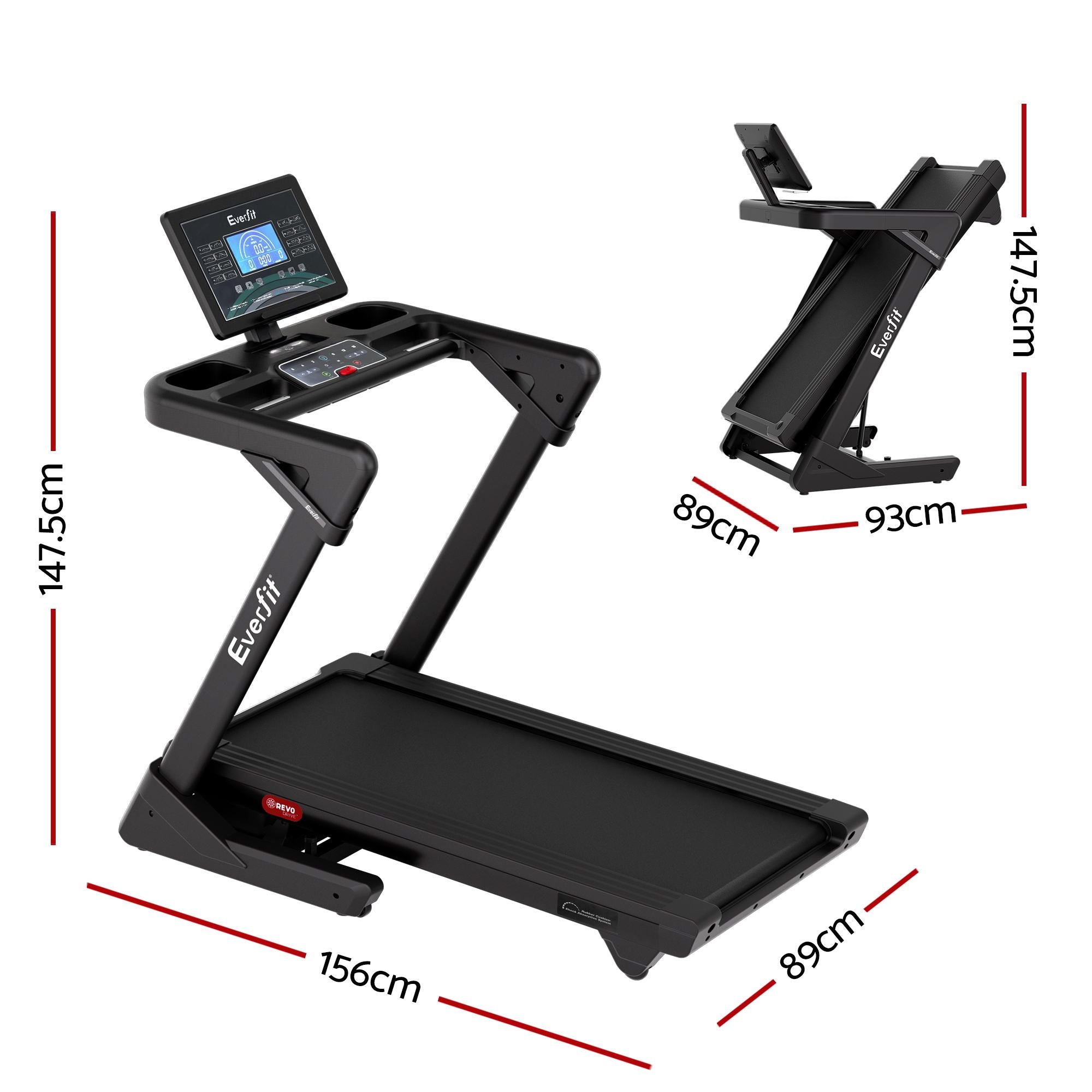 Foldable Treadmill 500mm Wide Belt Auto Incline | Simpledeal
