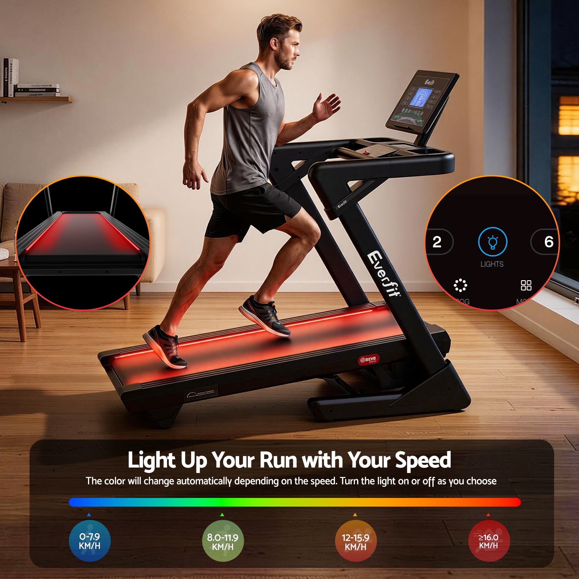 Foldable Treadmill 500mm Wide Belt Auto Incline | Simpledeal