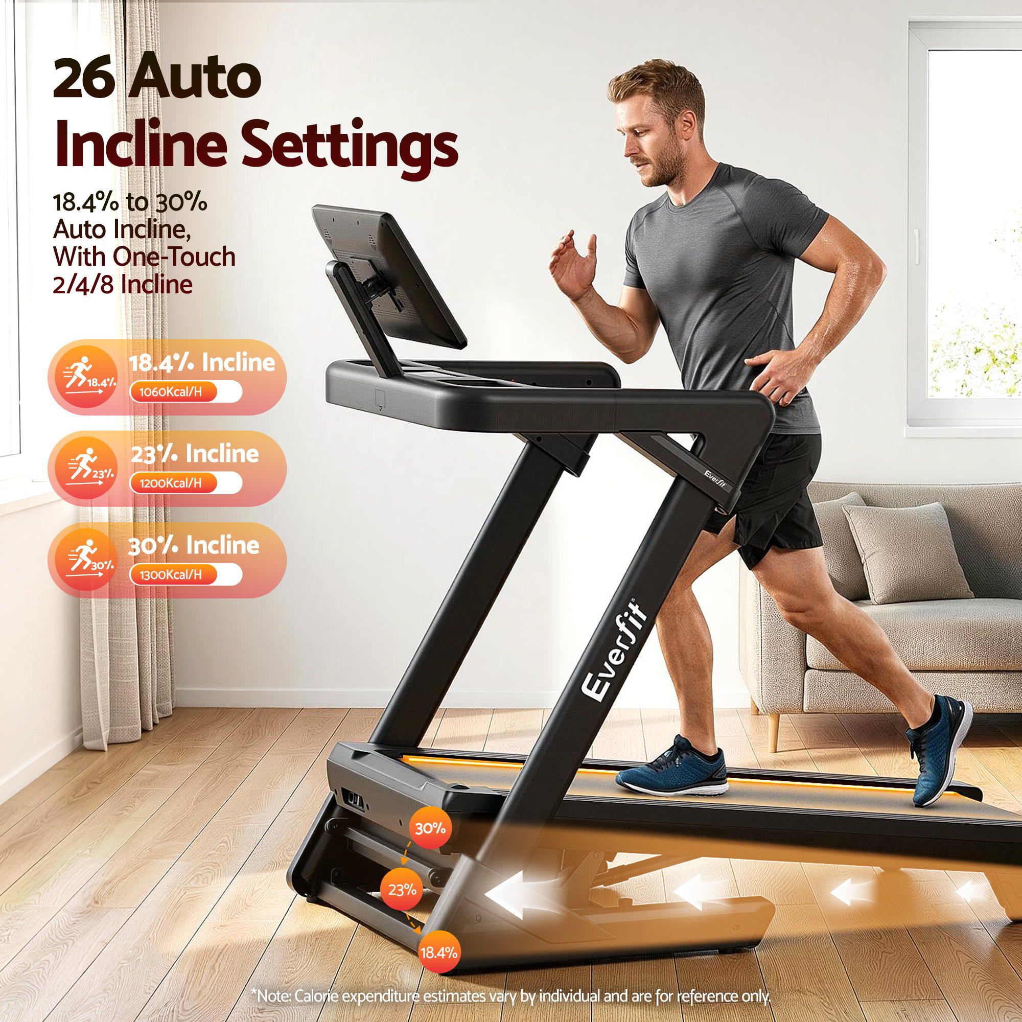 Foldable Treadmill 500mm Wide Belt Auto Incline | Simpledeal