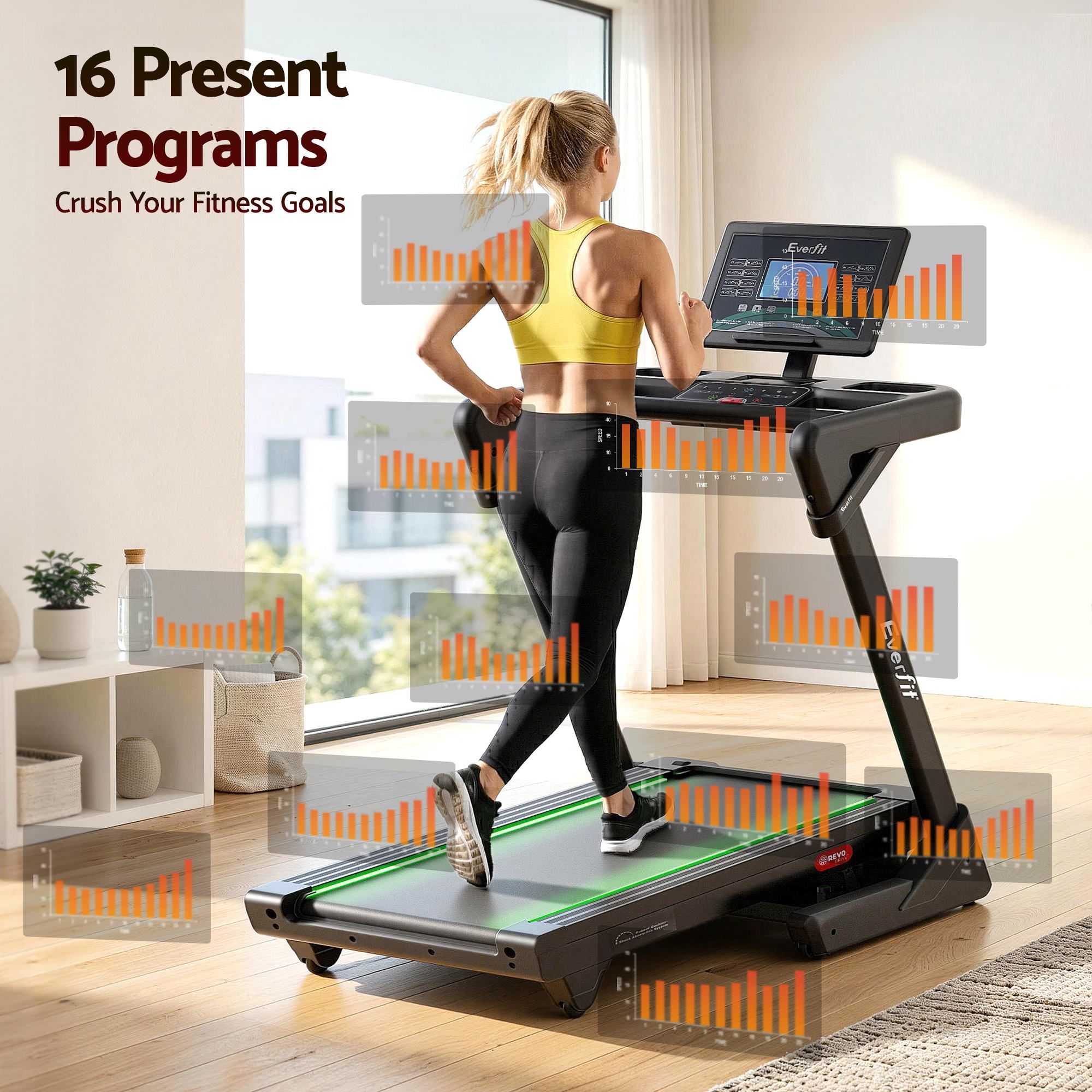 Foldable Treadmill 500mm Wide Belt Auto Incline | Simpledeal