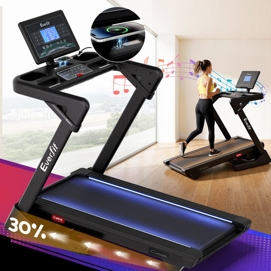 Foldable Treadmill 500mm Wide Belt Auto Incline - Treadmills