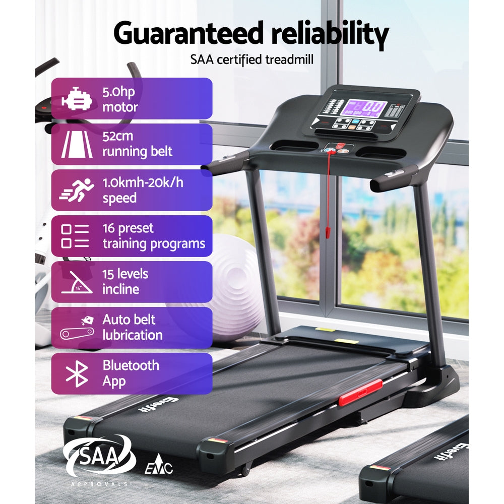 Electric Auto Incline Treadmill 520mm Home Gym Machine