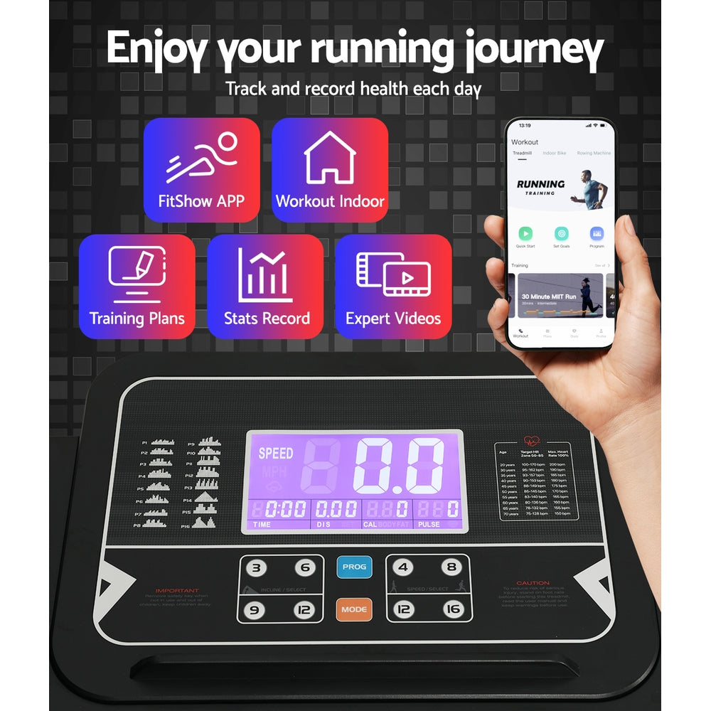 Electric Auto Incline Treadmill 520mm Home Gym Machine