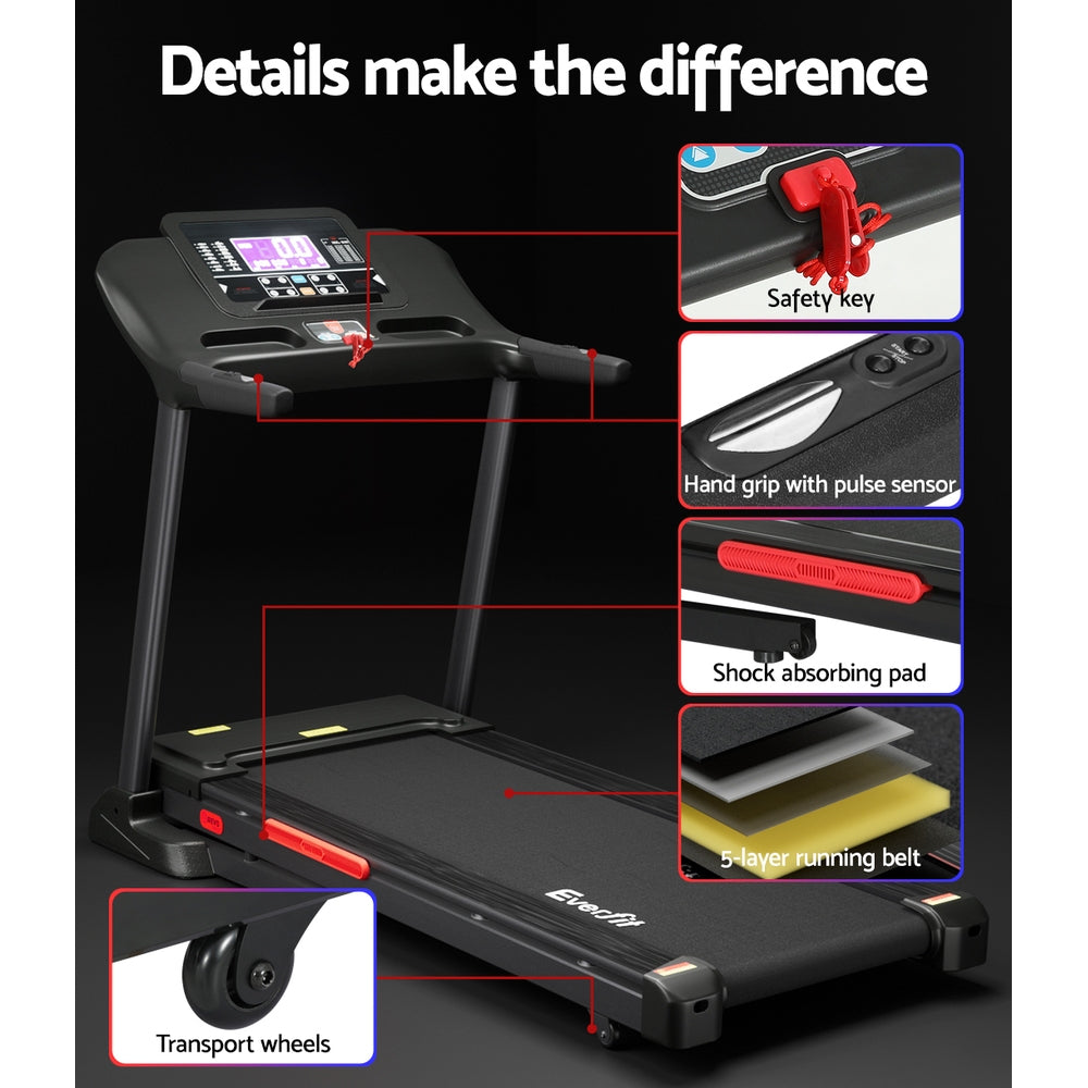 Electric Auto Incline Treadmill 520mm Home Gym Machine