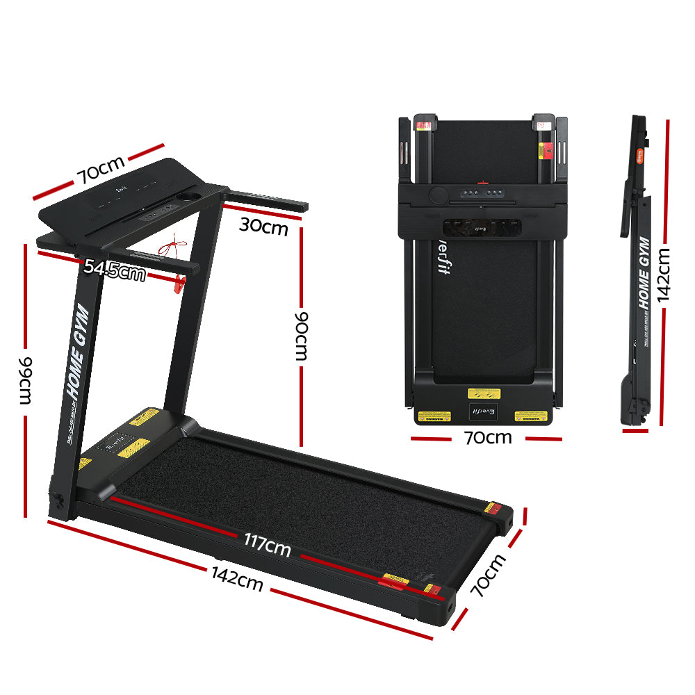 Black colour - Treadmill Electric Home Gym Fitness Exercise Fully Foldable 450Mm Black