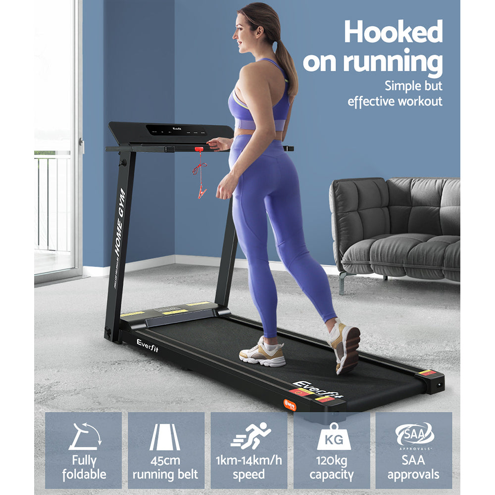 Treadmill Electric Home Gym Fitness Exercise Fully Foldable 450Mm Black | 450Mm