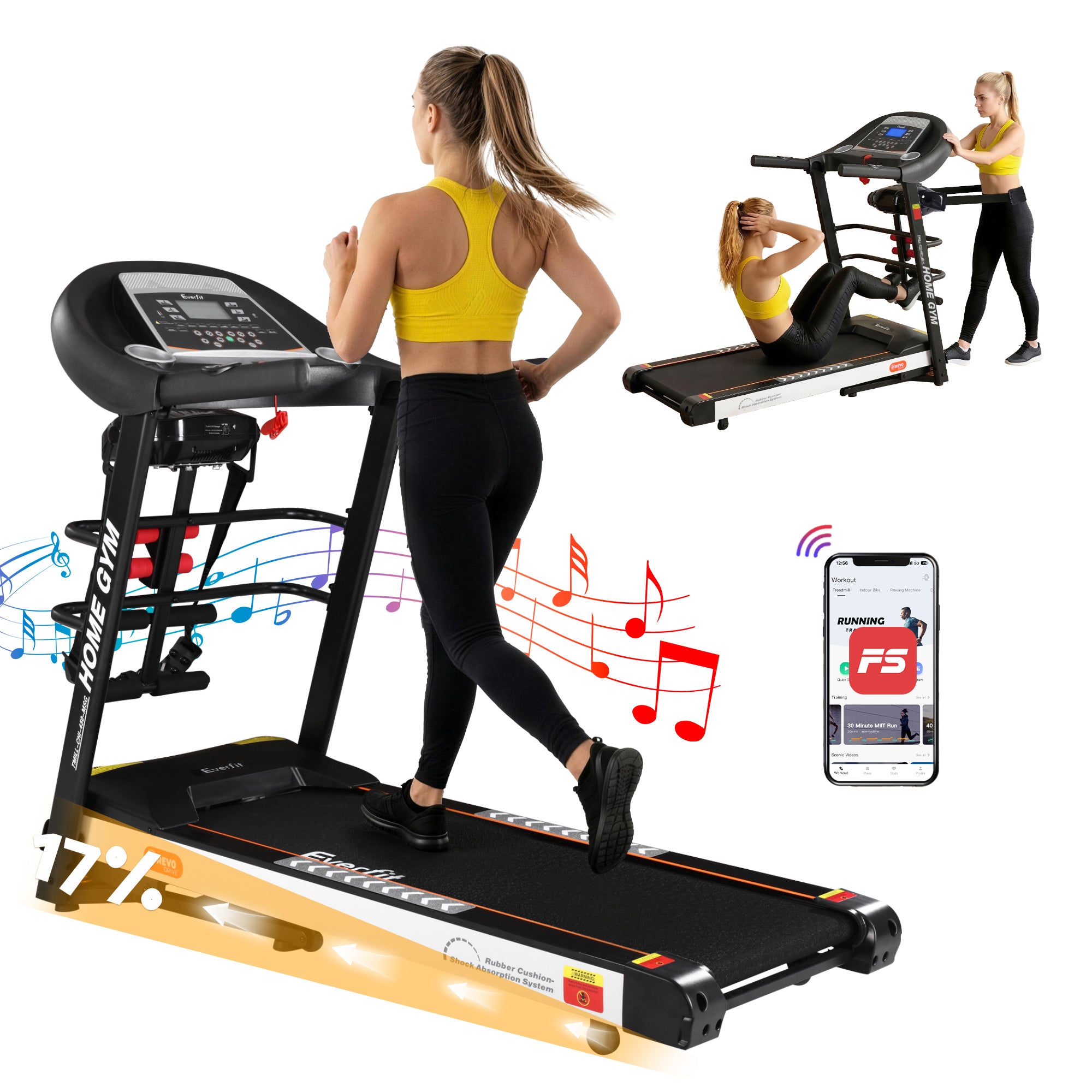 Treadmill Electric Home Gym Fitness Exercise Machine W/ Massager 450Mm