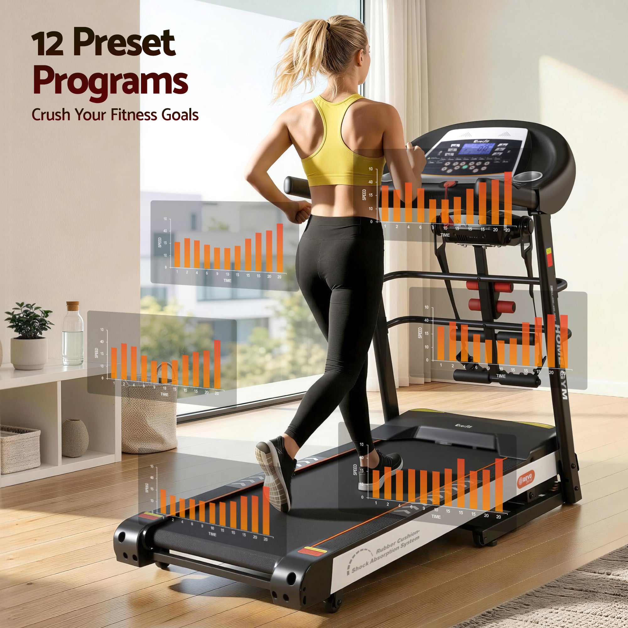 Treadmill Electric Home Gym Fitness Exercise Machine W/ Massager 450Mm
