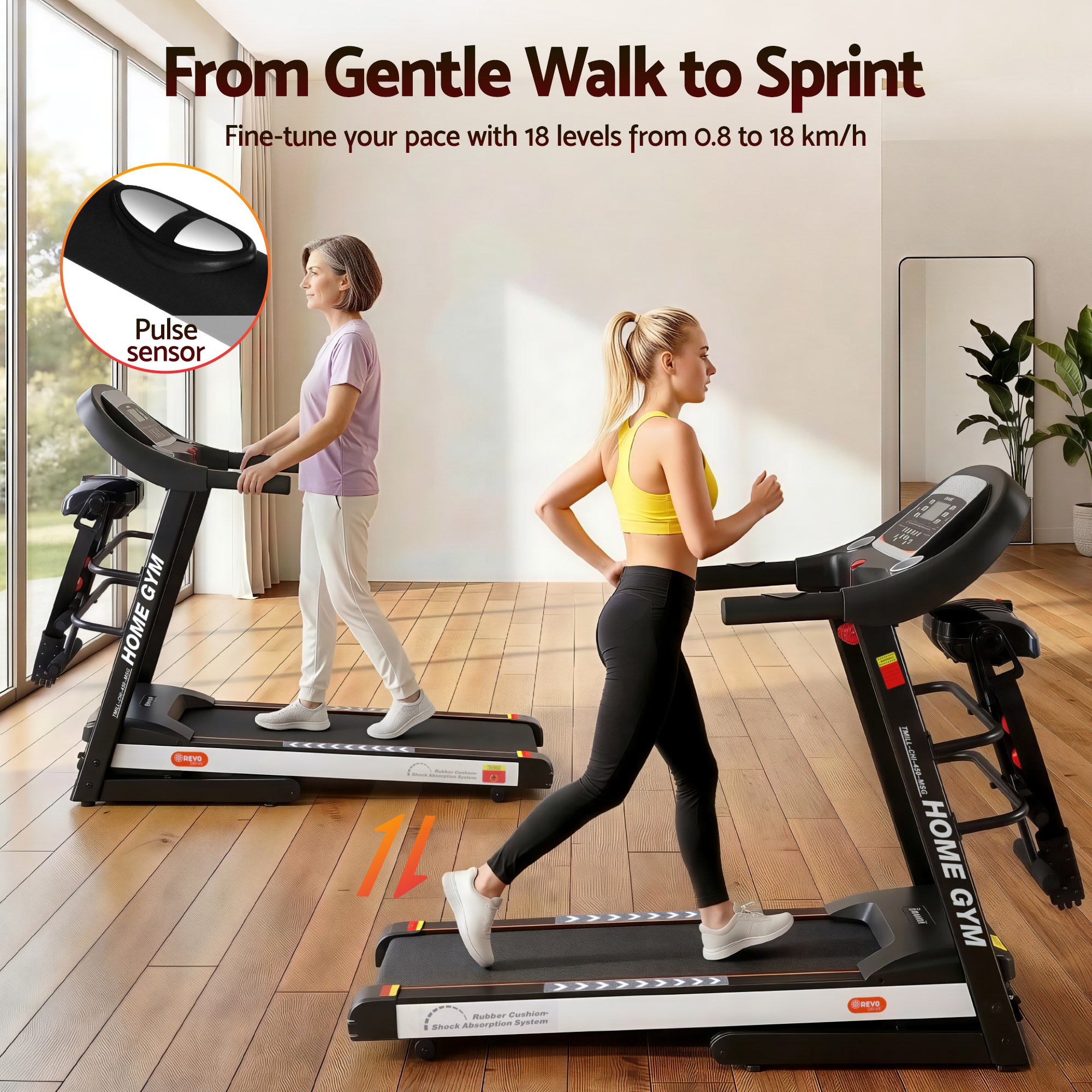 Treadmill Electric Home Gym Fitness Exercise Machine W/ Massager 450Mm