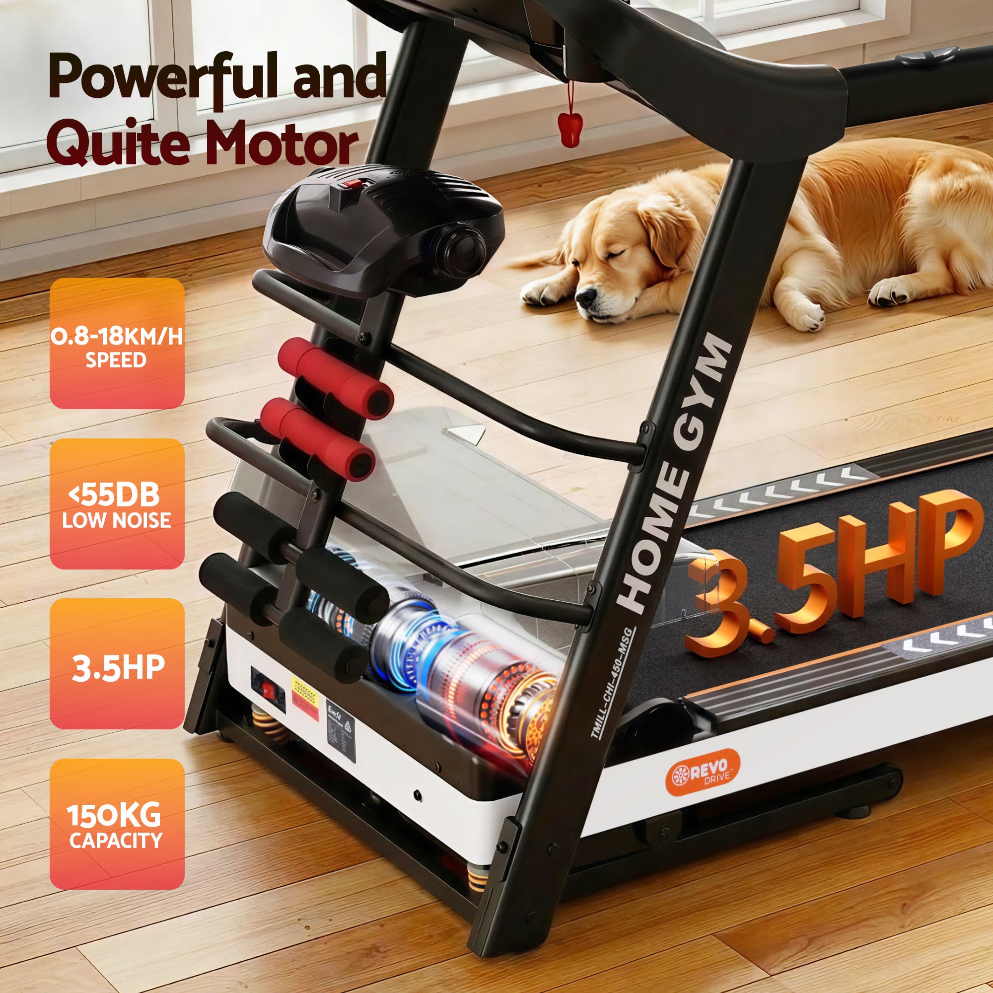 Treadmill Electric Home Gym Fitness Exercise Machine W/ Massager 450Mm
