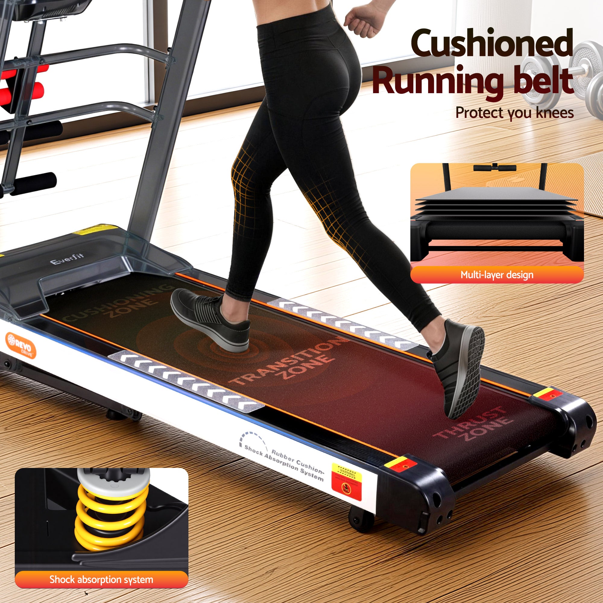 Treadmill Electric Home Gym Fitness Exercise Machine W/ Massager 450Mm