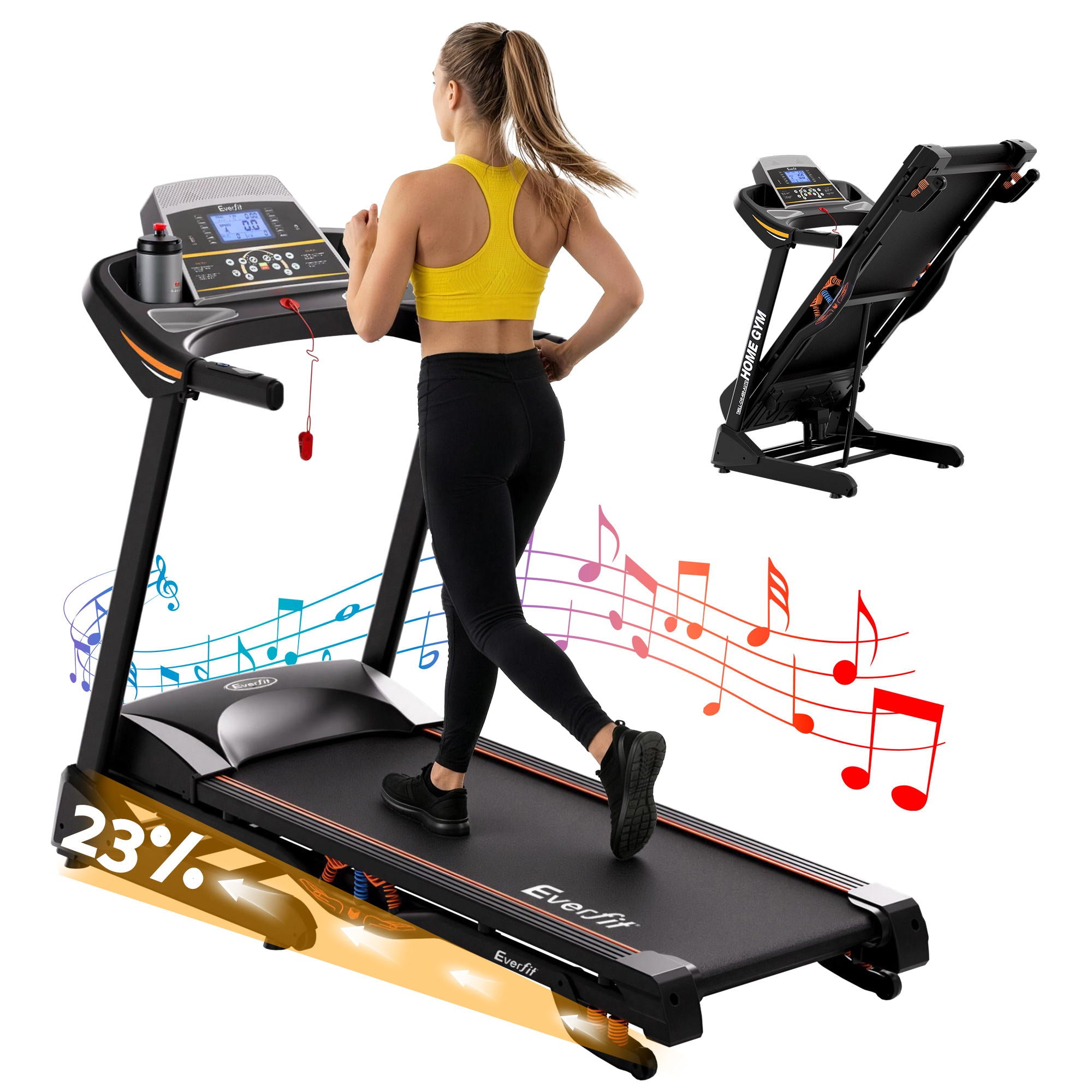 Treadmill Electric Auto Incline Home Gym Fitness Exercise Machine 480Mm