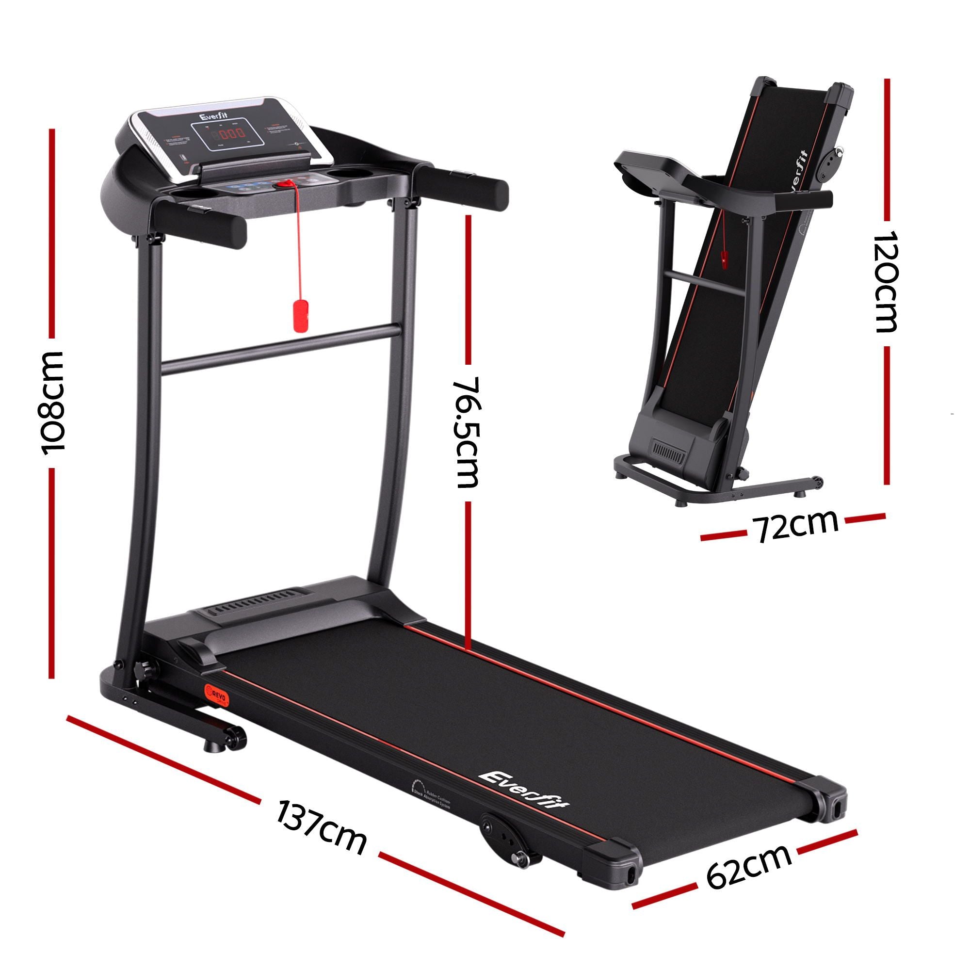 400Mm - Treadmill Electric Home Gym Fitness Exercise Machine Incline 400Mm
