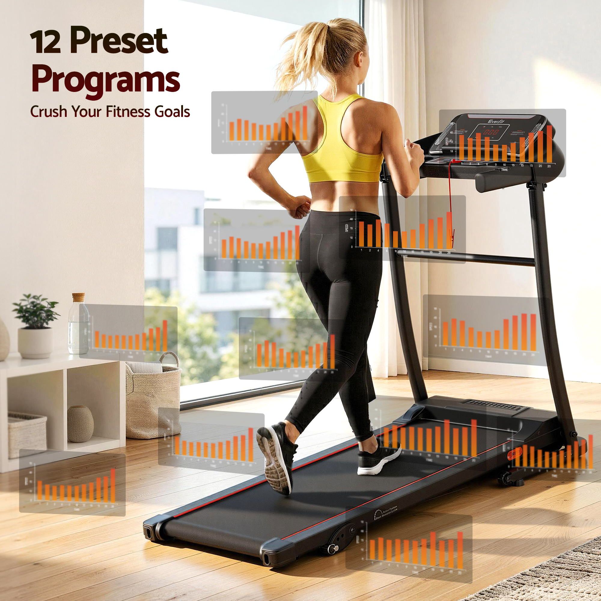 Treadmill Electric Home Gym Fitness Exercise Machine Incline 400Mm | Exercise Bikes