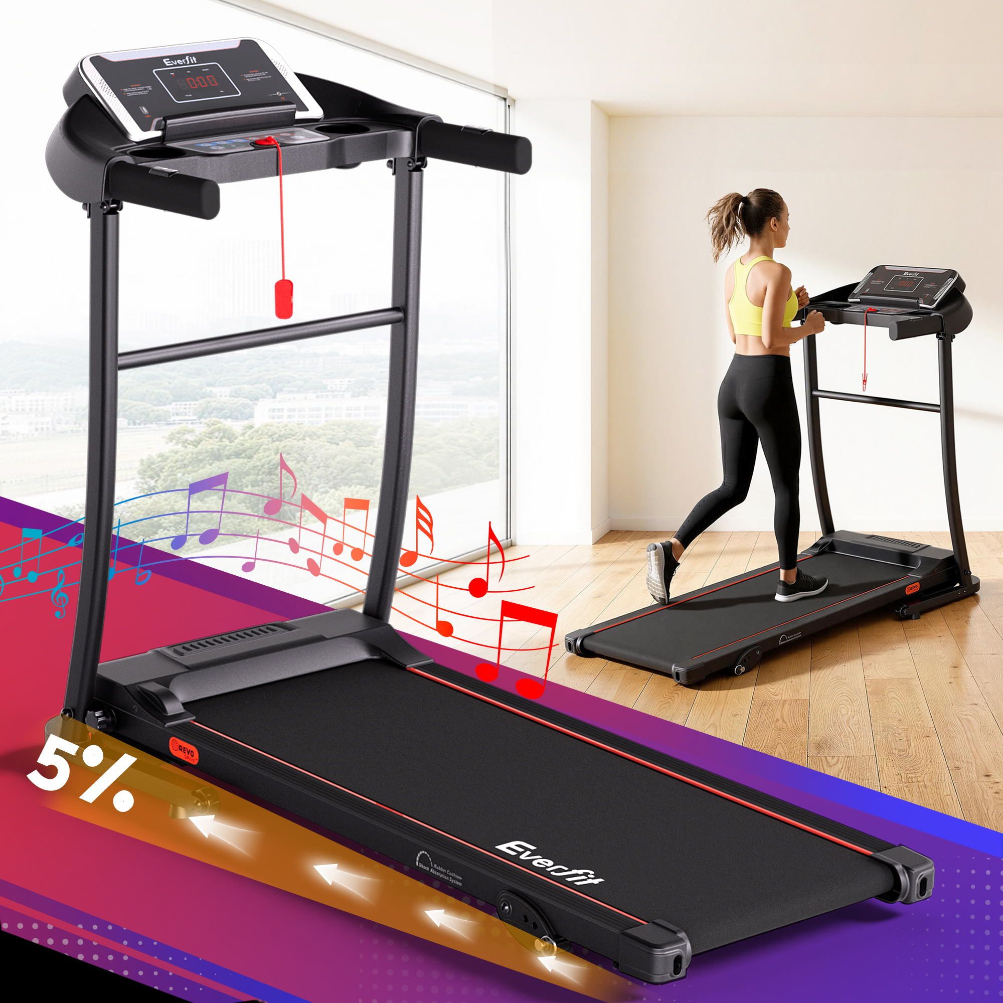 Treadmill Electric Home Gym Fitness Exercise Machine Incline 400Mm - 400Mm