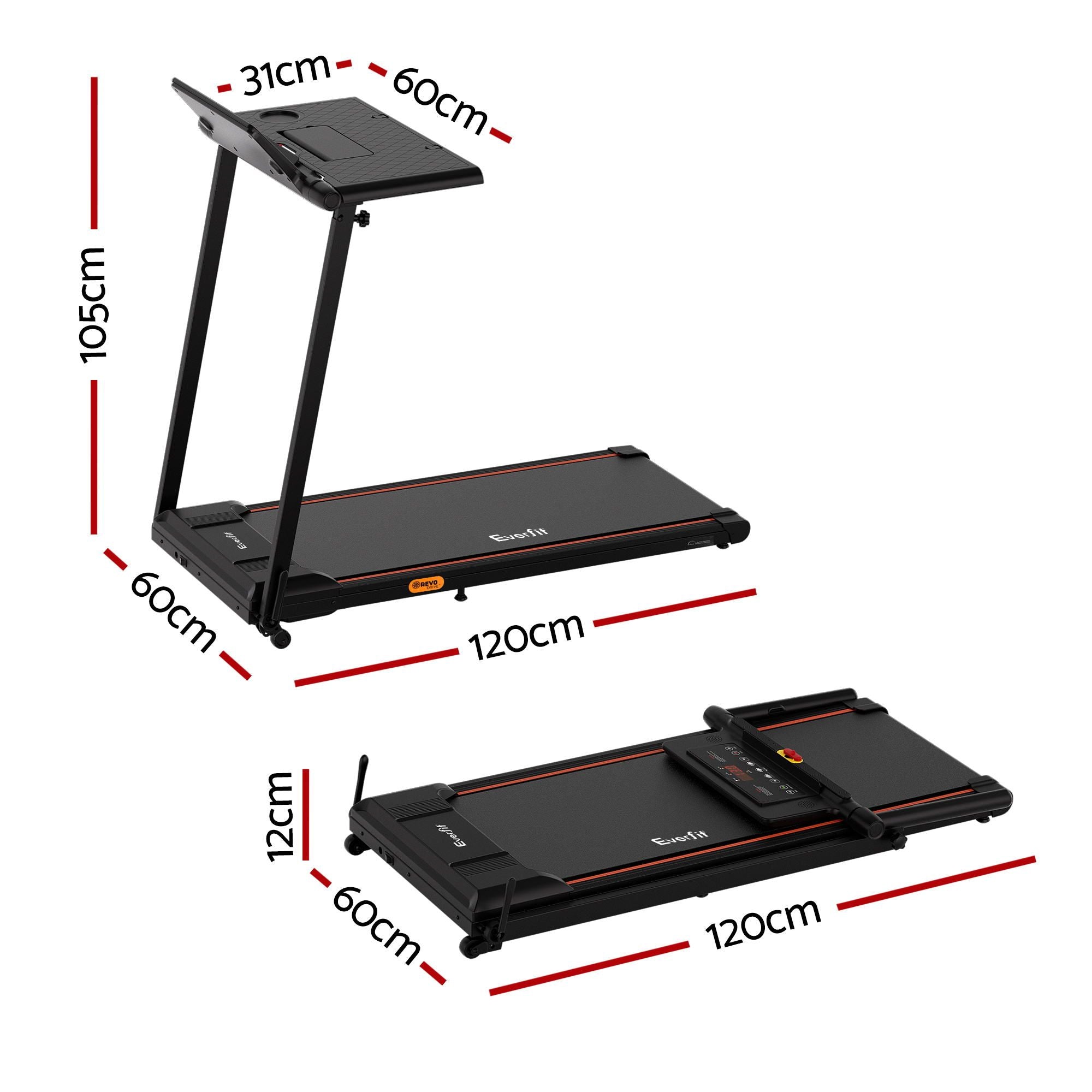 Black colour - Treadmill Electric Walking Pad Foldable Incline for Home Office Gym Black