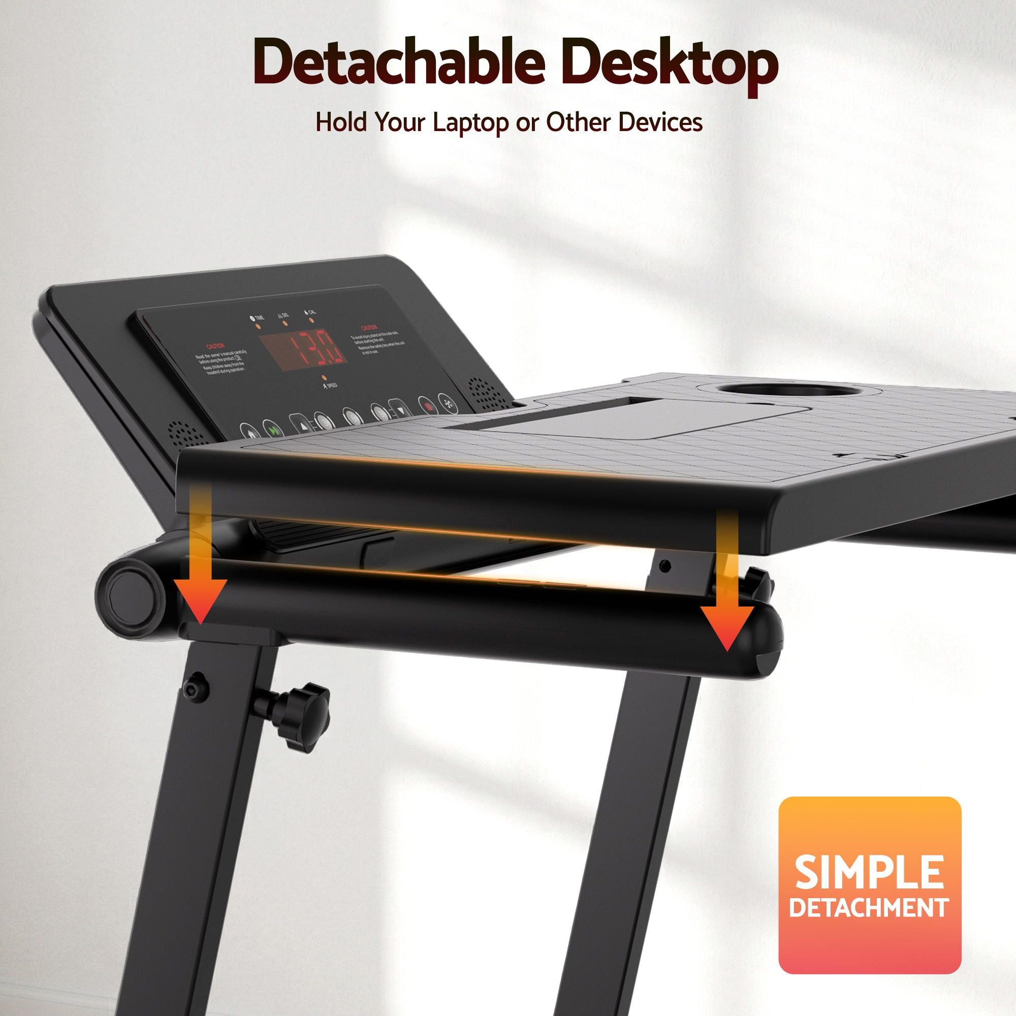 Treadmill Electric Walking Pad Foldable Incline for Home Office Gym Black with Black colour
