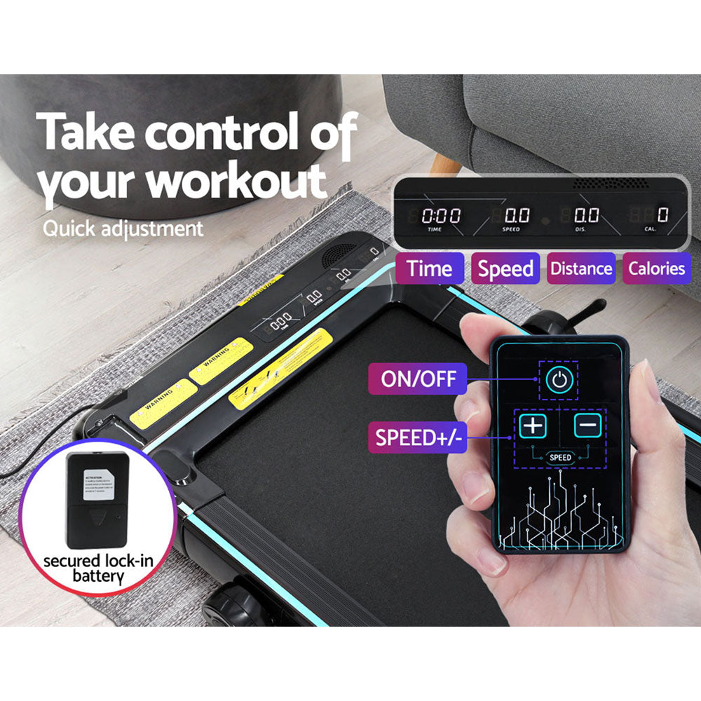 Treadmills - Treadmill Electric Walking Pad Under Desk Home Gym Fitness 420Mm Remote