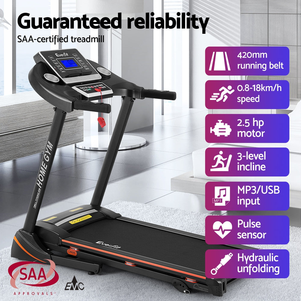Treadmill Electric Home Gym Fitness Exercise Machine Hydraulic 420Mm
