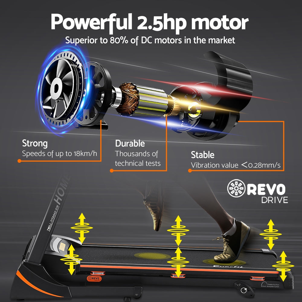 Treadmill Electric Home Gym Fitness Exercise Machine Hydraulic 420Mm