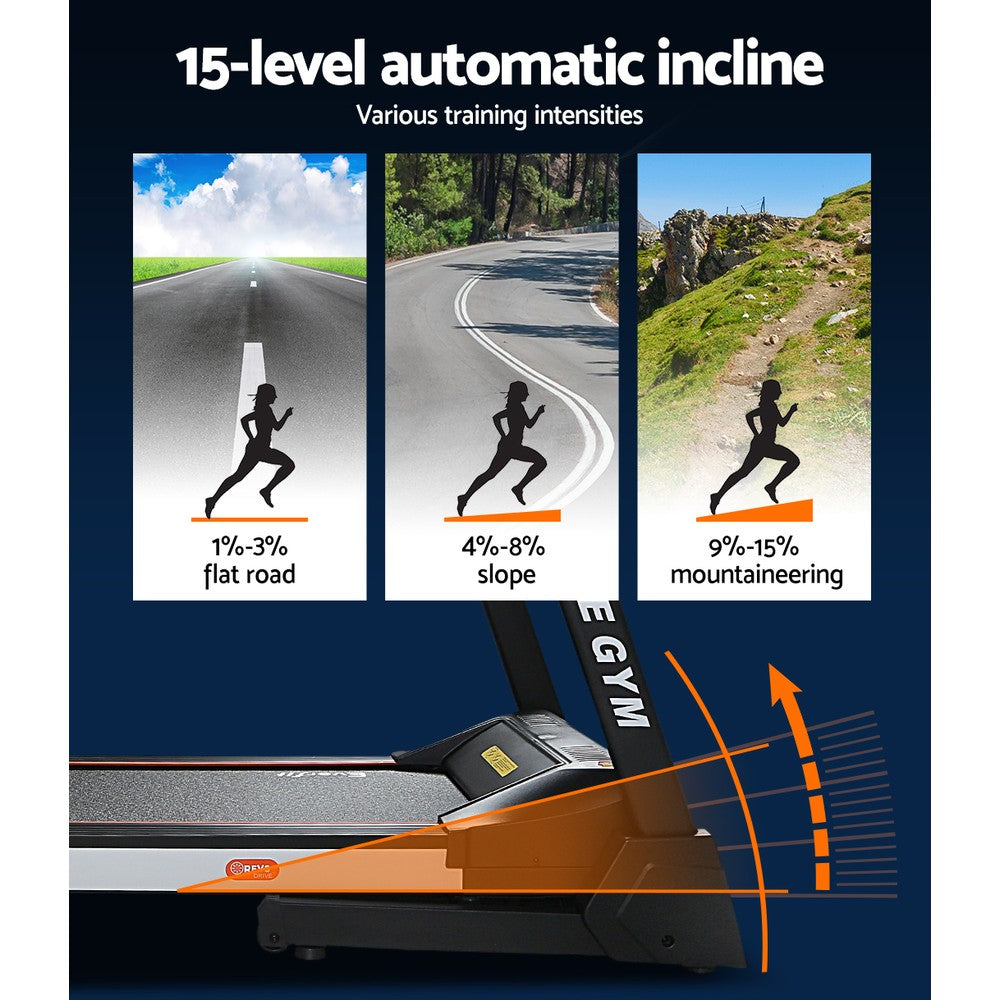 Treadmill Electric Auto Level Incline Home Gym Fitness Exercise 450Mm