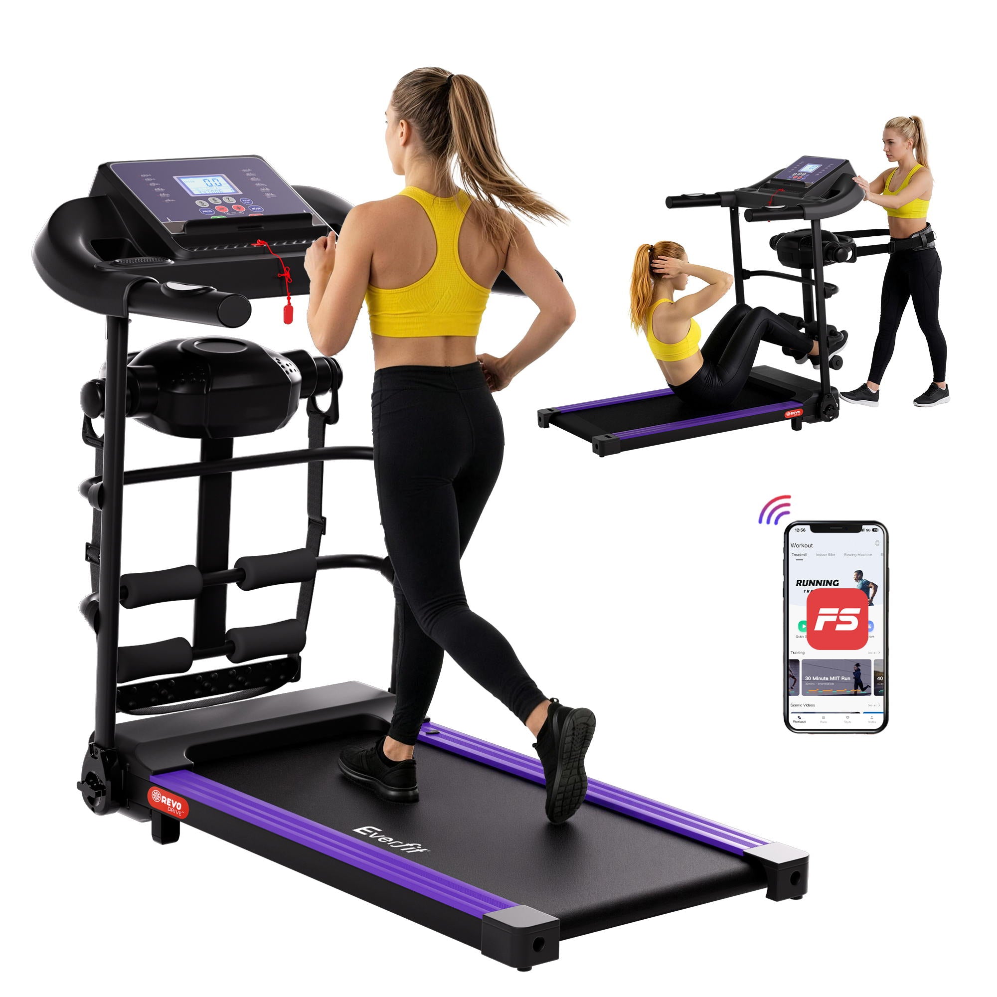 Electric Treadmill 400mm Home Gym Fitness Machine with Massager