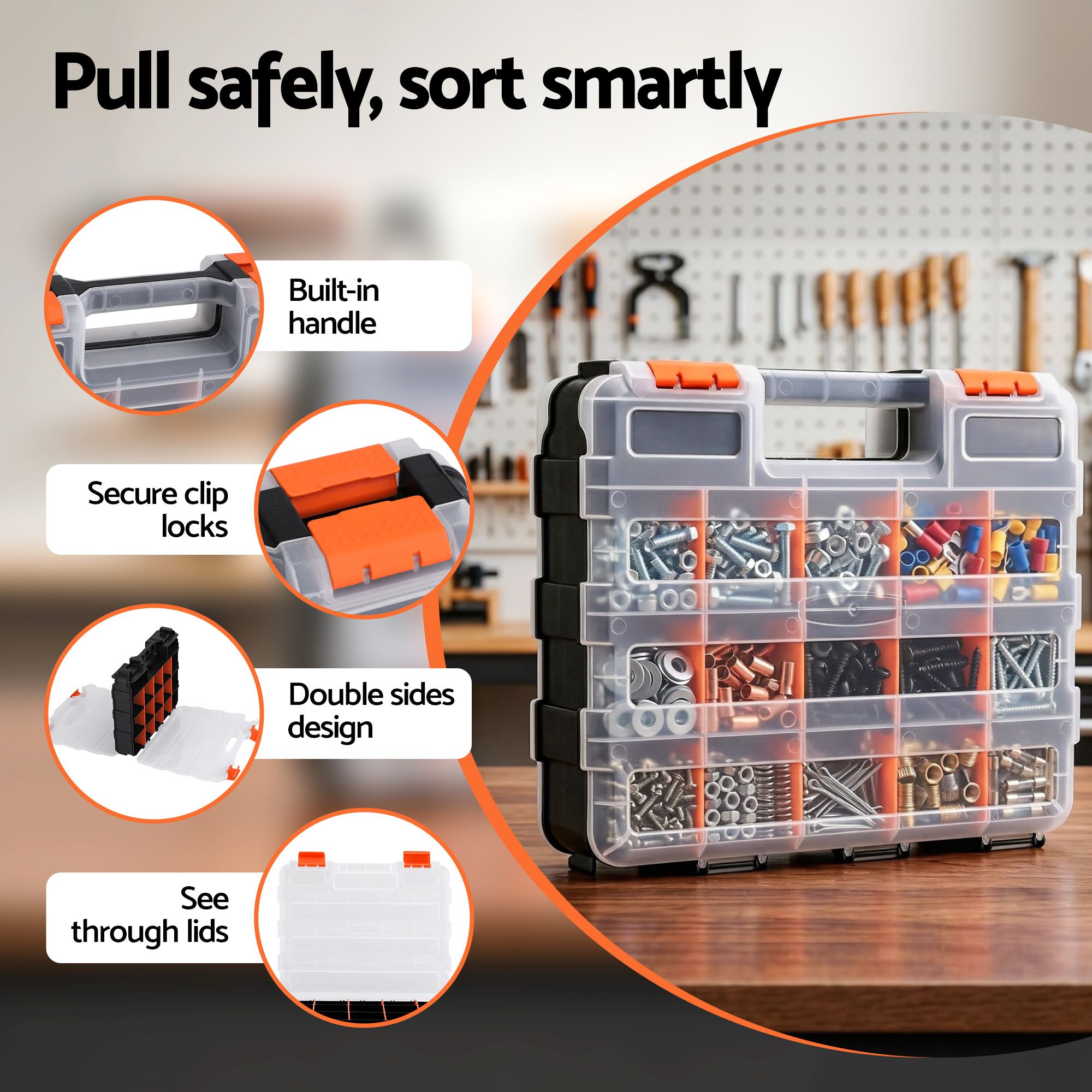 34 Compartment Tool Box Organiser Storage | Simpledeals
